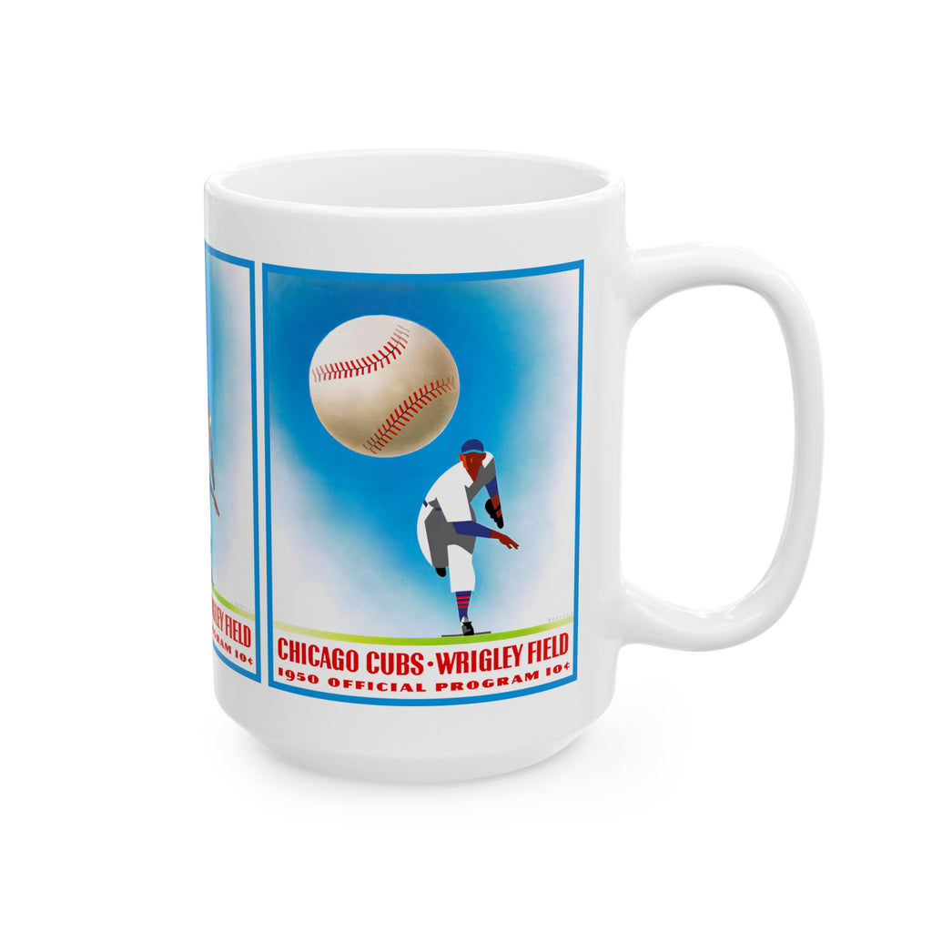 Vintage Chicago Cubs Ceramic Mug, Baseball Enthusiast Gift, Sports Fan Coffee Cup, Retro Baseball Team Memorabilia, Father's Day Present,