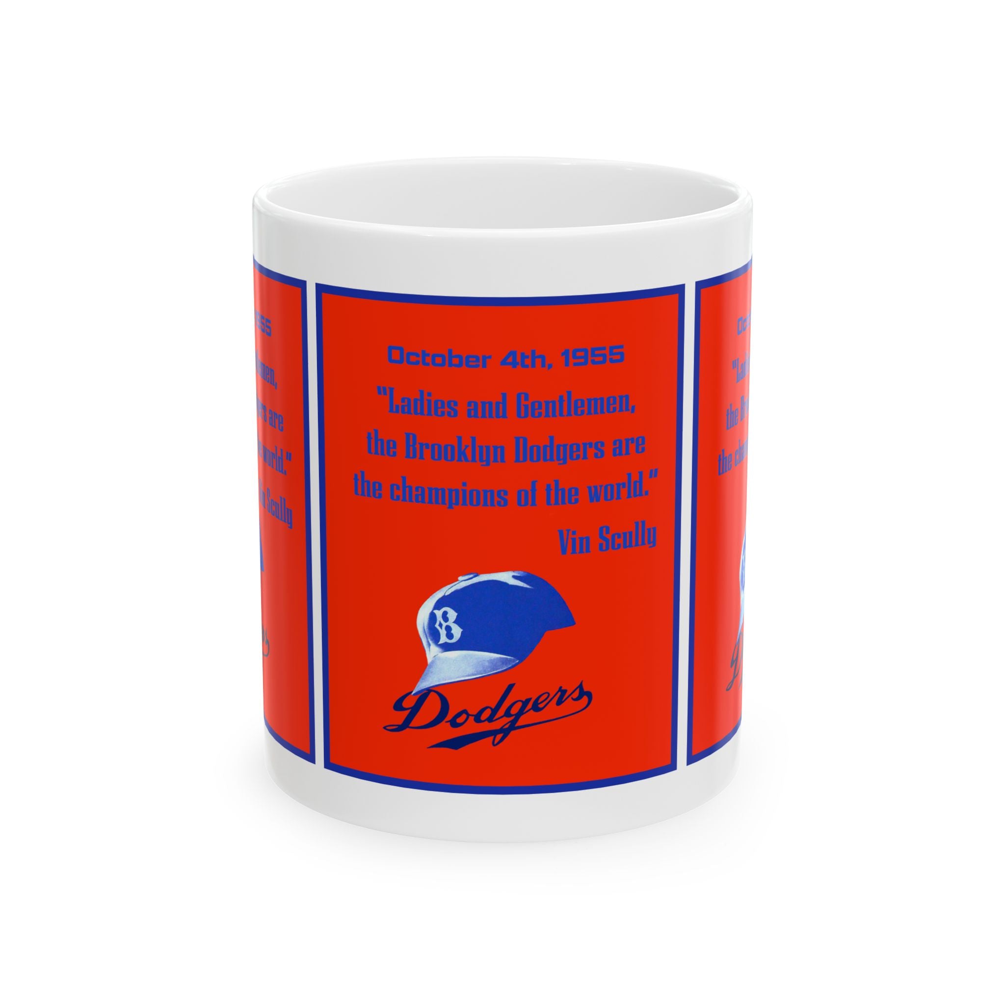 1955 Vin Scully Brooklyn Dodgers Ceramic Mug (11oz & 15oz)
