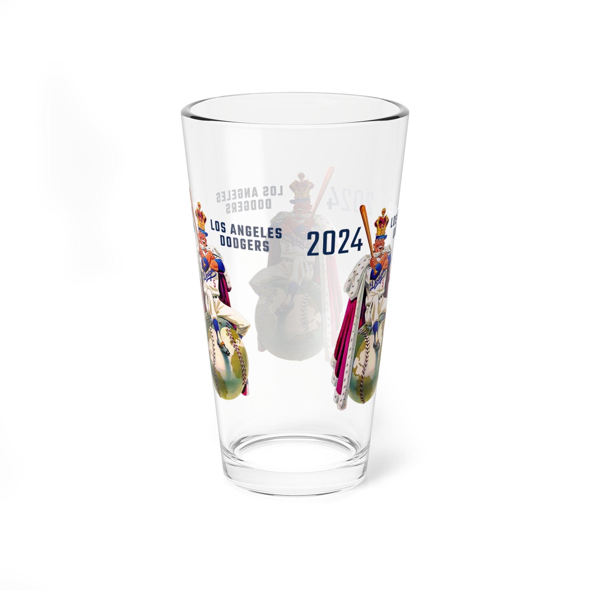 Mixing Glass, 16oz - 2024 Baseball World Series - World Champions, Sports Fan Mug, Beer Glass, Baseball Gift, Barware, Home Bar Decor