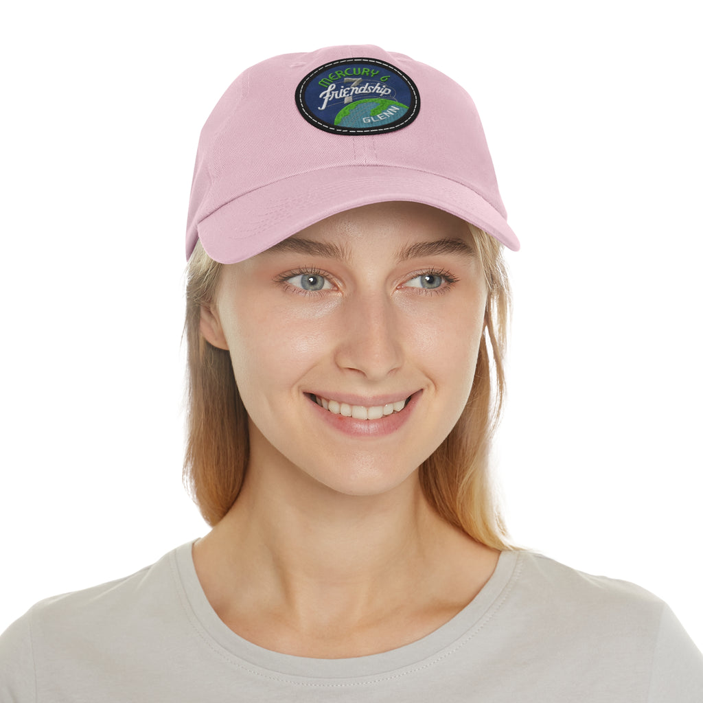 NASA - Mercury 6 - Friendship 7 Flight Patch - Dad Hat with Leather Patch (Round)