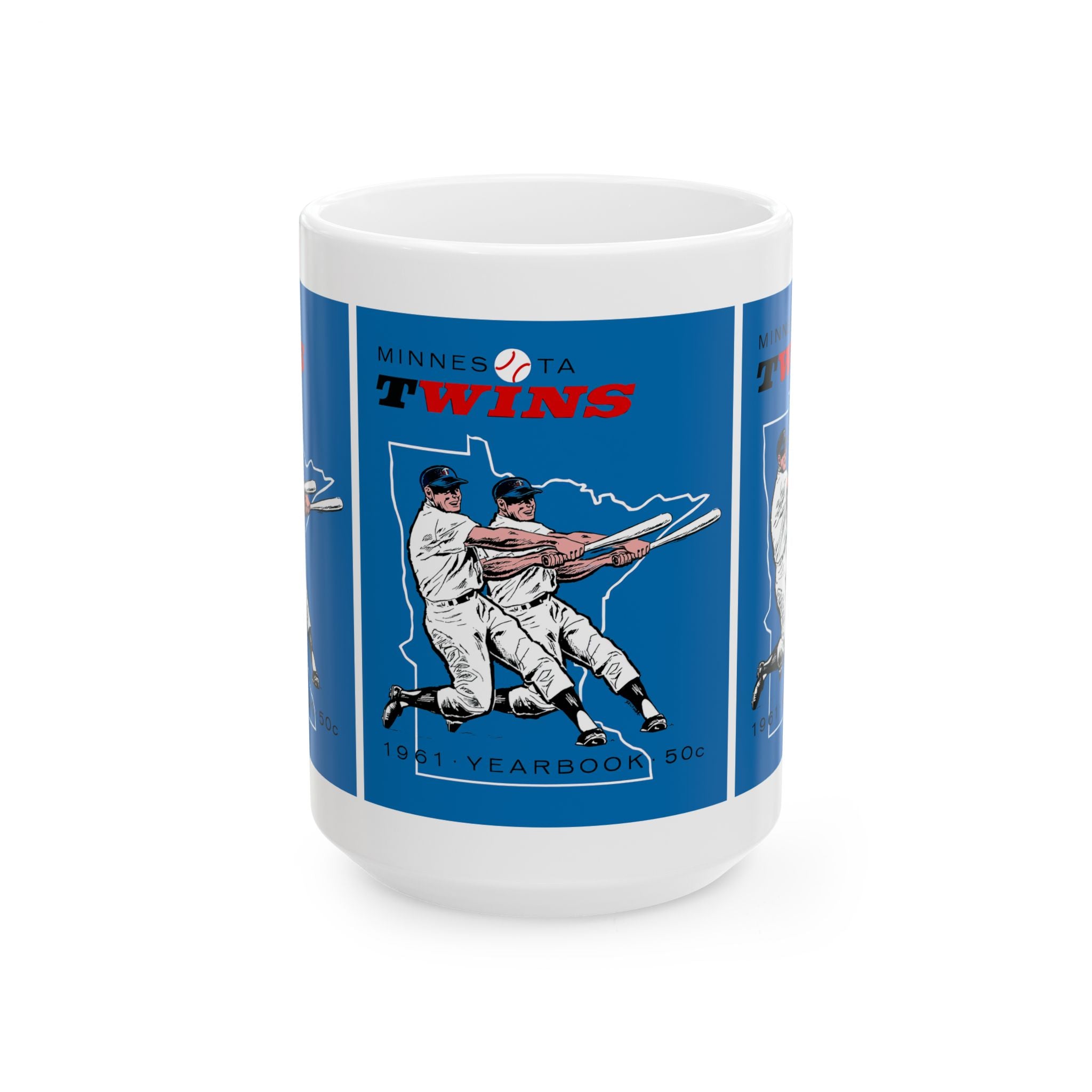 1961 Minnesota Twins Baseball Ceramic Mug, Sports Fan Gift, Baseball Lover Cup, Vintage Sports Mug, Baseball Collectible, Retro Baseball Mug