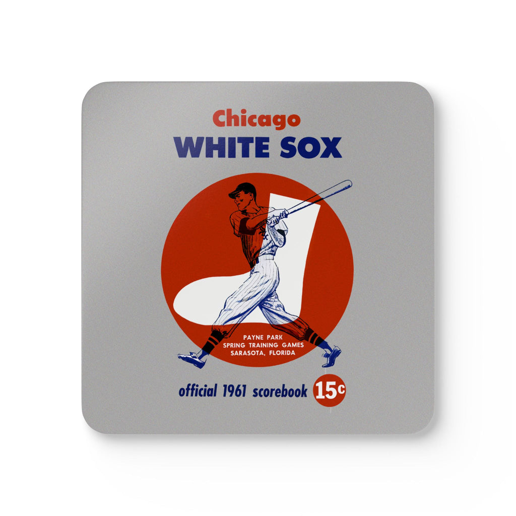 1961 Chicago White Sox Baseball Spring Training Program Cover - Corkwood Coaster Set