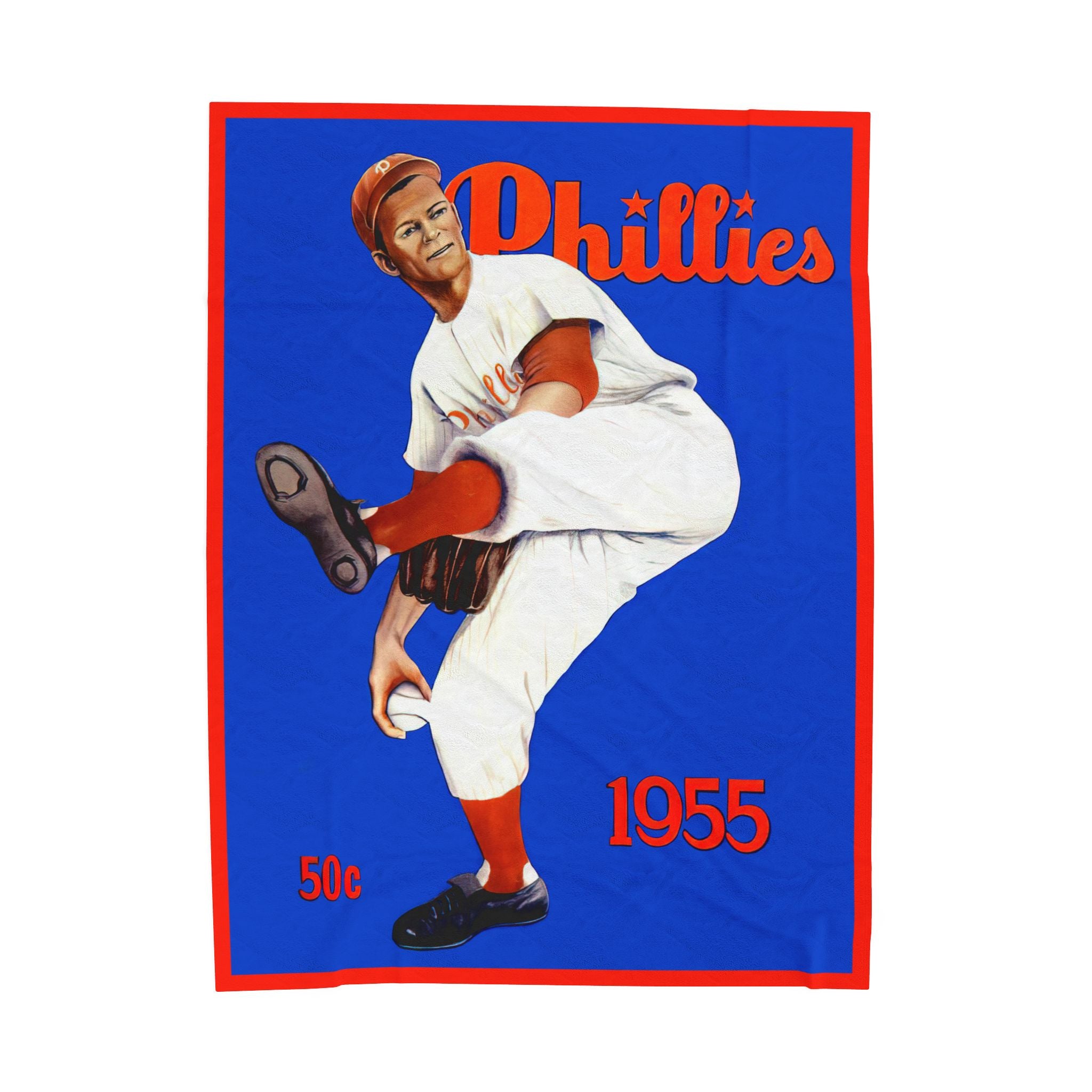 Velveteen Plush Blanket - 1955 Baseball Philadelphia Phillies Yearbook Design, Throw Blanket, Home Decor, Gift for Baseball Fans, Sports