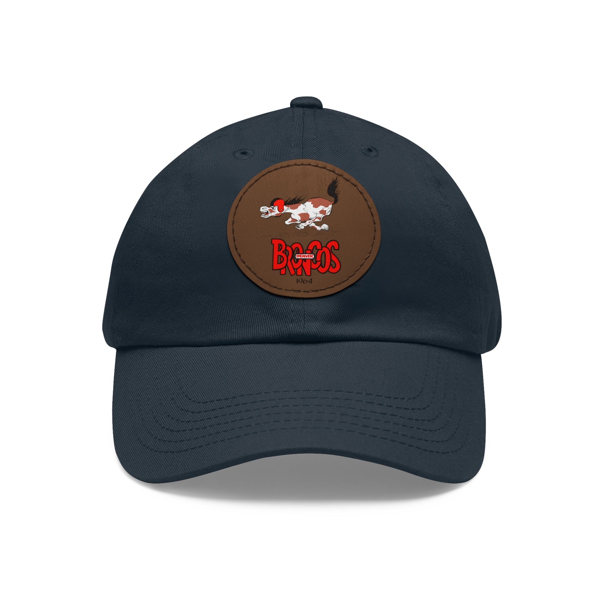 1964 Denver Broncos Football - Dad Hat with Leather Patch (Round)