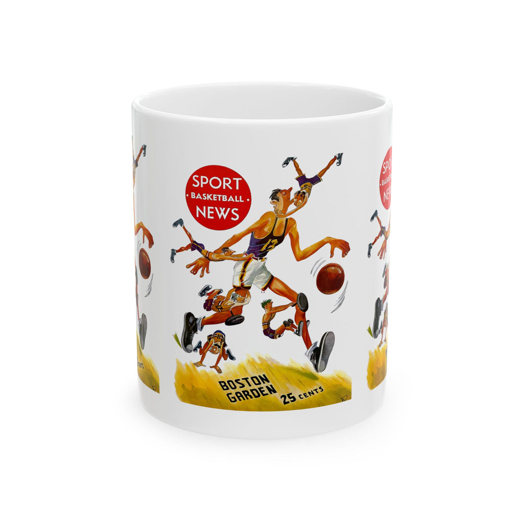 1949-1950 Vintage Boston Celtics Basketball Program Cover - Ceramic Mug, 11oz