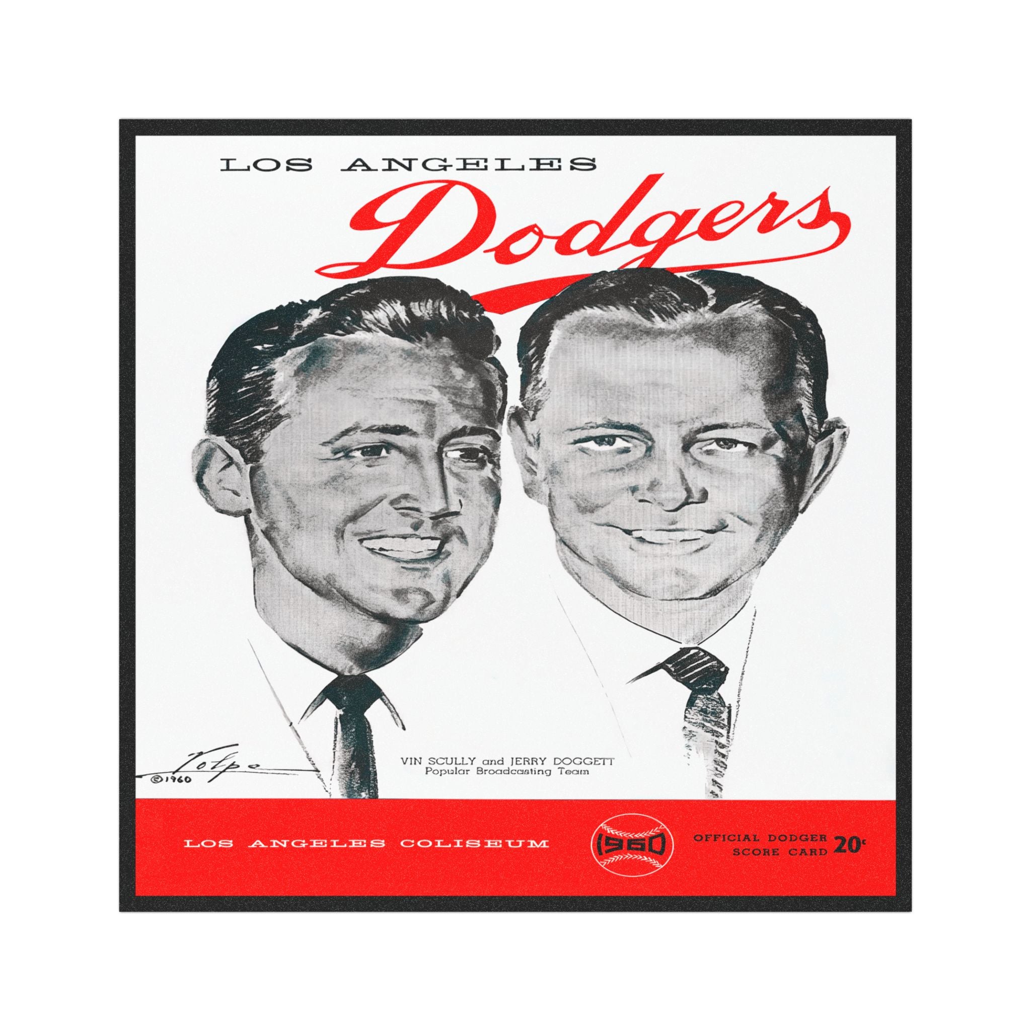 Vintage 1960 Baseball Dodgers Car Magnets - Vin and Jerry, Vinyl Magnet, Retro Sports Decor, Classic Car Accessories, Magnetic Vehicle Decal