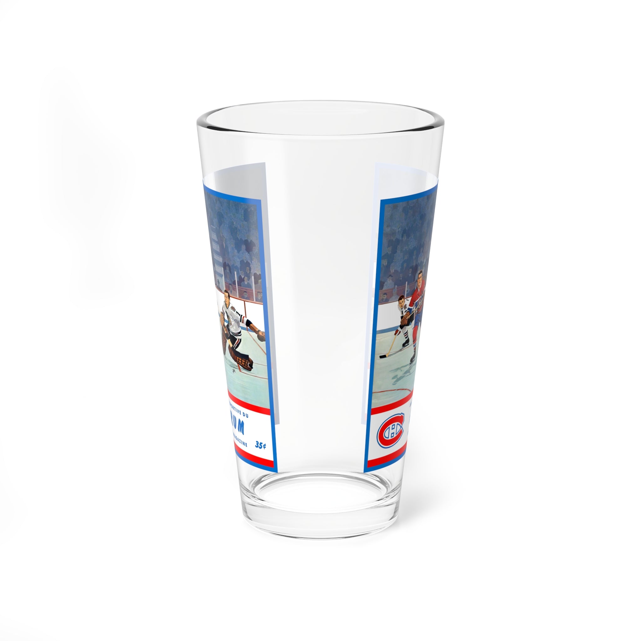 Mixing Glass, Vintage Canadiens Hockey Fan Gift, Whiskey Glass, Cocktail Glass, Barware, Montreal Hockey Decor