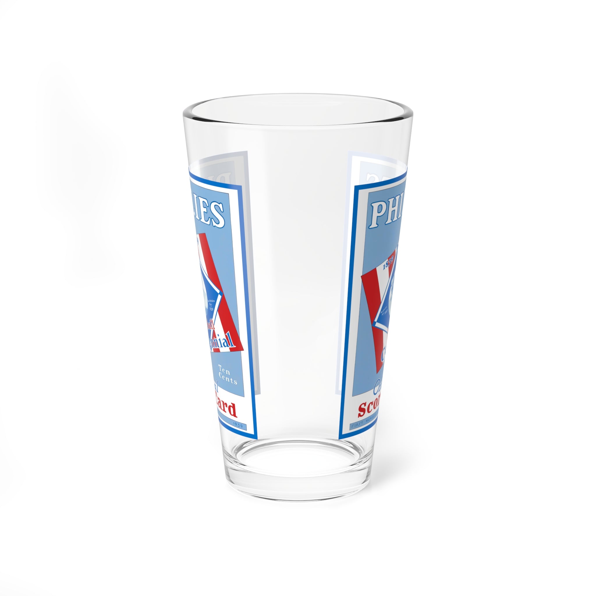 Mixing Glass, 16oz - 1939 Baseball Phillies Vintage Sports Barware, Baseball Fan Gift, Sports Memorabilia, Philadelphia Phillies Souvenir,