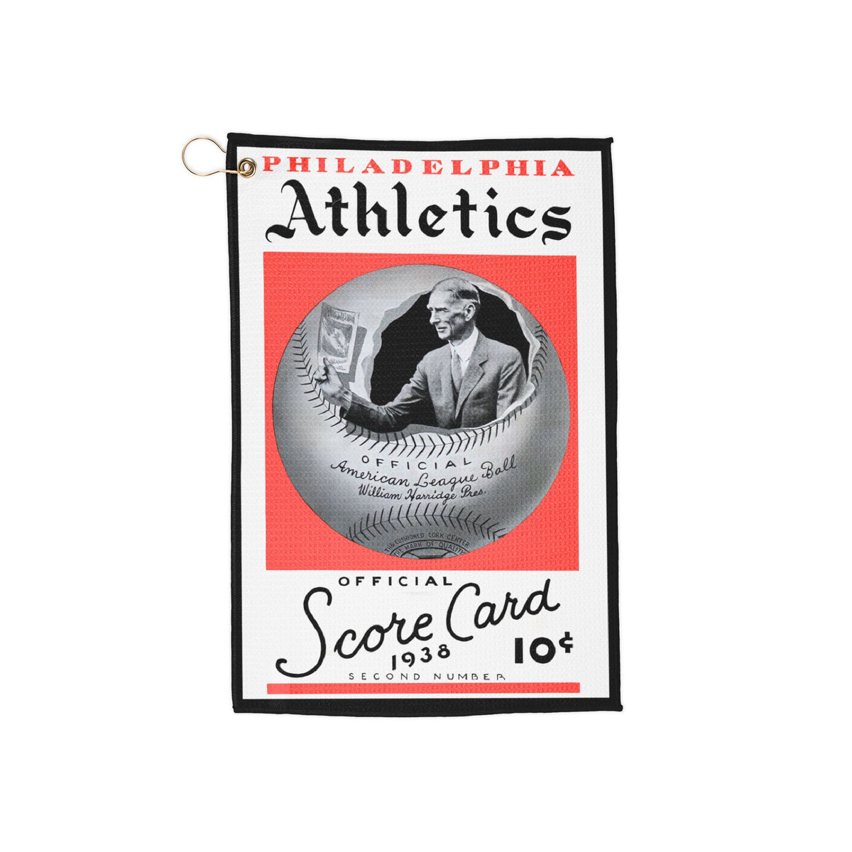 1938 Philadelphia Athletics Baseball Vintage Scorecard Golf Towel