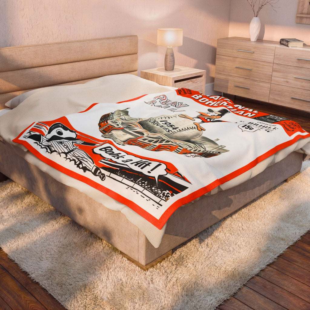 Blanket, 1954 Baltimore Orioles Baseball Plush Throw for Baseball Fans, Sports Enthusiasts, Baseball Lovers, Home Decor, Gifts