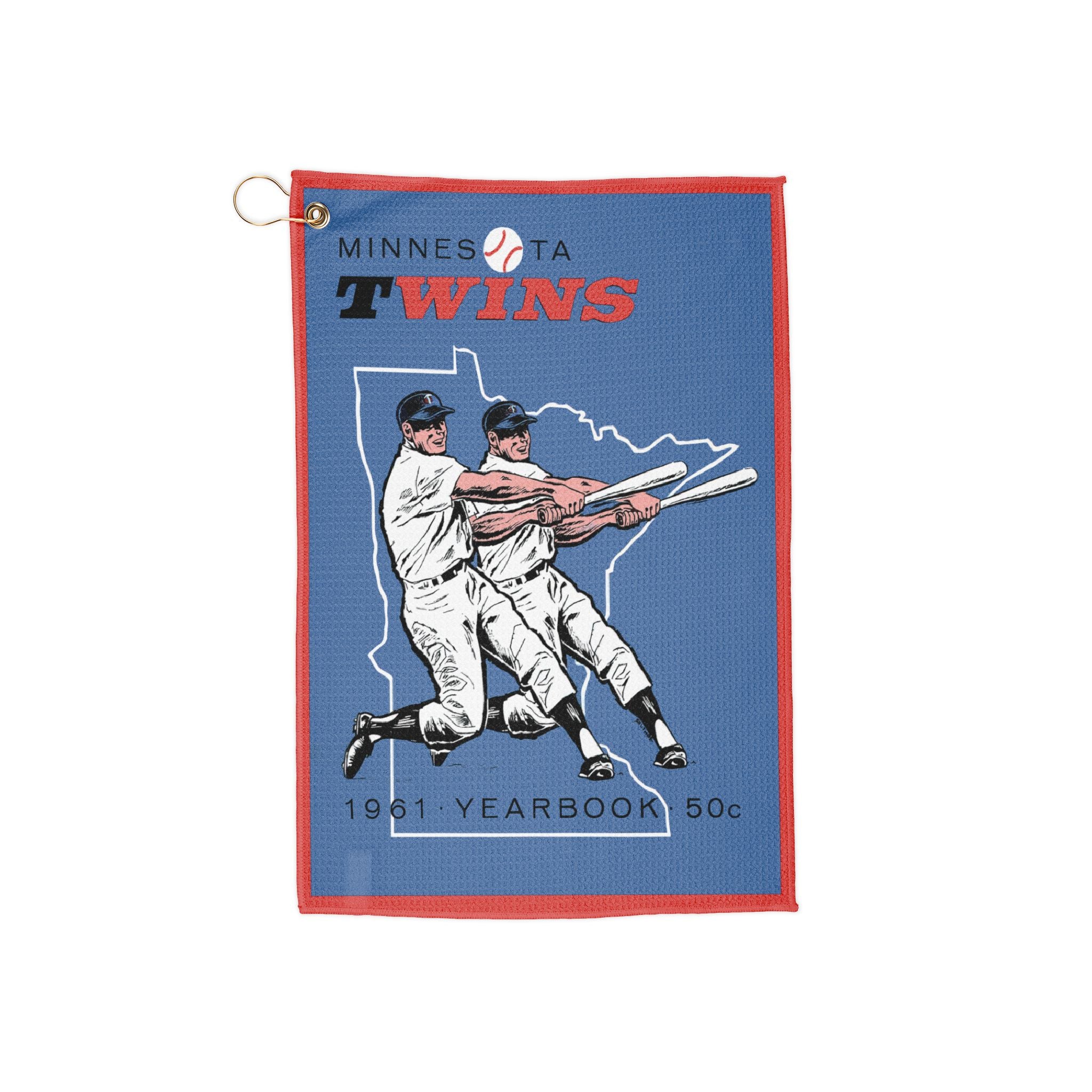 Vintage 1961 Baseball Minnesota Twins Yearbook Golf Towel, Sports Towel, Golf Accessories, Golf Gift, Golf Lover's Gift, Retro Golf Towel