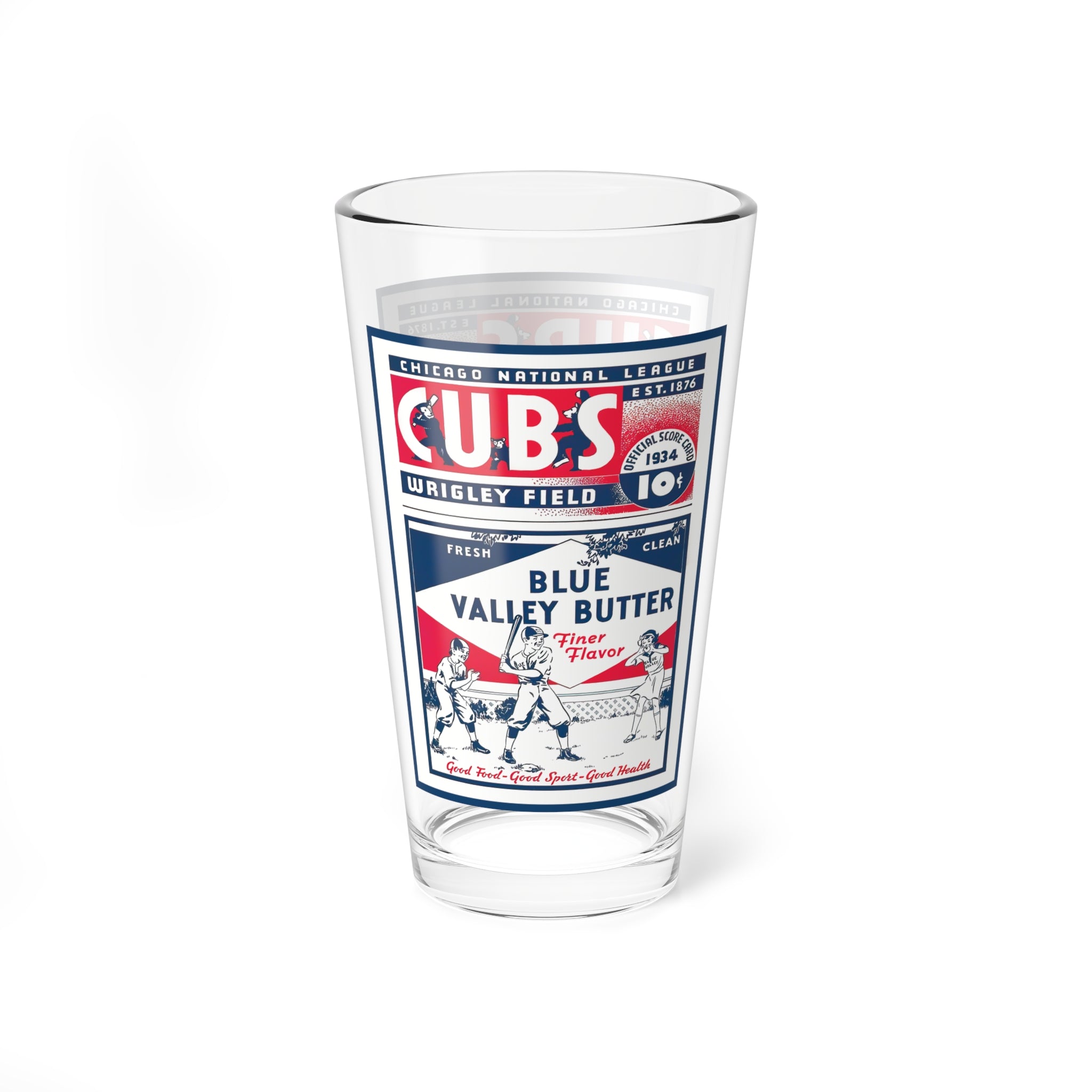 Vintage Baseball Chicago Cubs Mixing Glass, 16oz - Great for Cubs Fans, Baseball Enthusiasts, Sports Bar Decor - Gift for Father's Day,