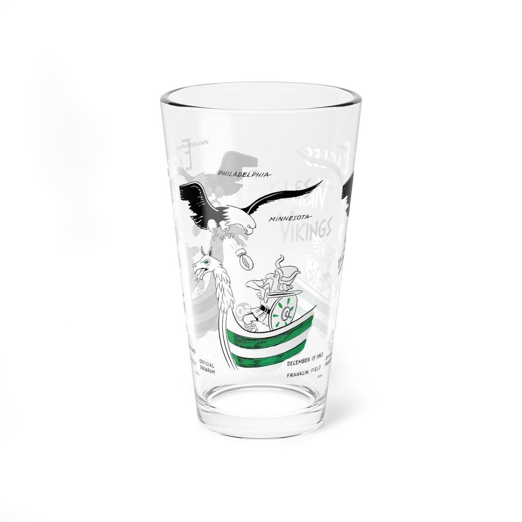 1963 Vintage Minnesota Vikings - Philadelphia Eagles Football Program Cover -  Pint Glass, 16oz