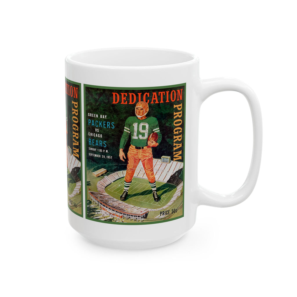 Vintage Football Ceramic Mug, 1958 Green Bay Packers Chicago Bears, Sports Fan
