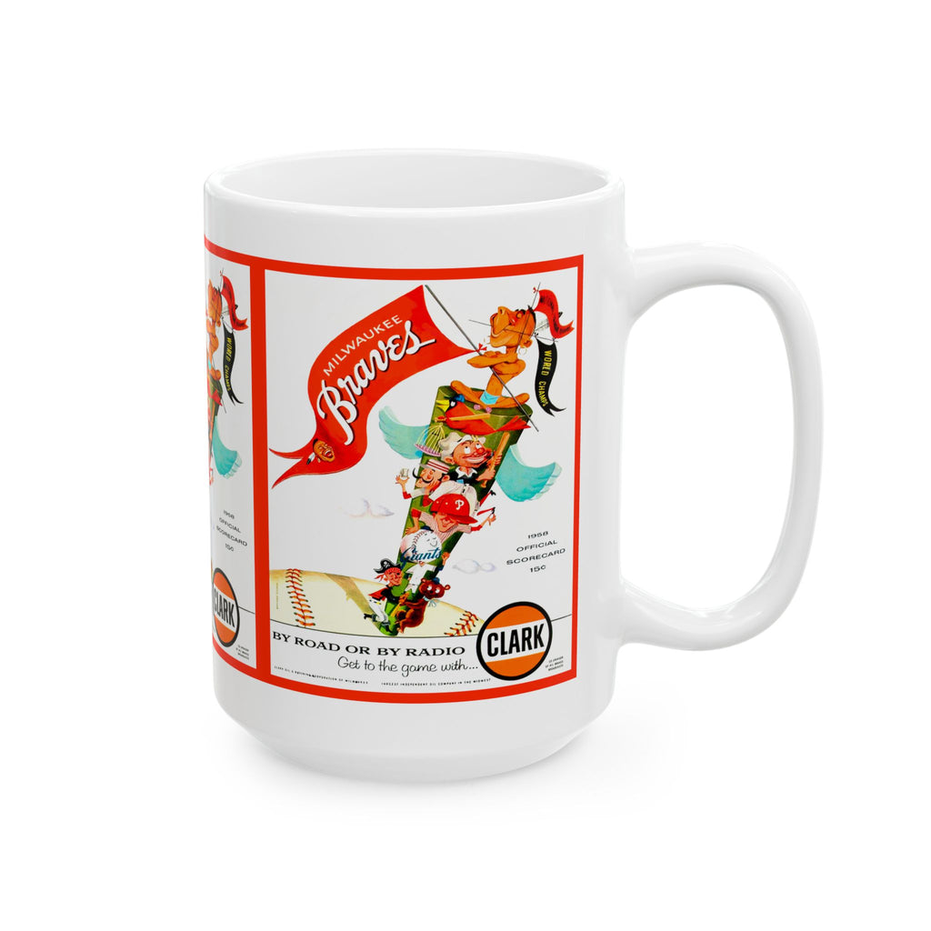 Ceramic Mug, 1958 Milwaukee Braves Baseball World Champions, Baseball Fan Gift, Sports Memorabilia, World Series Commemorative Cup, Baseball