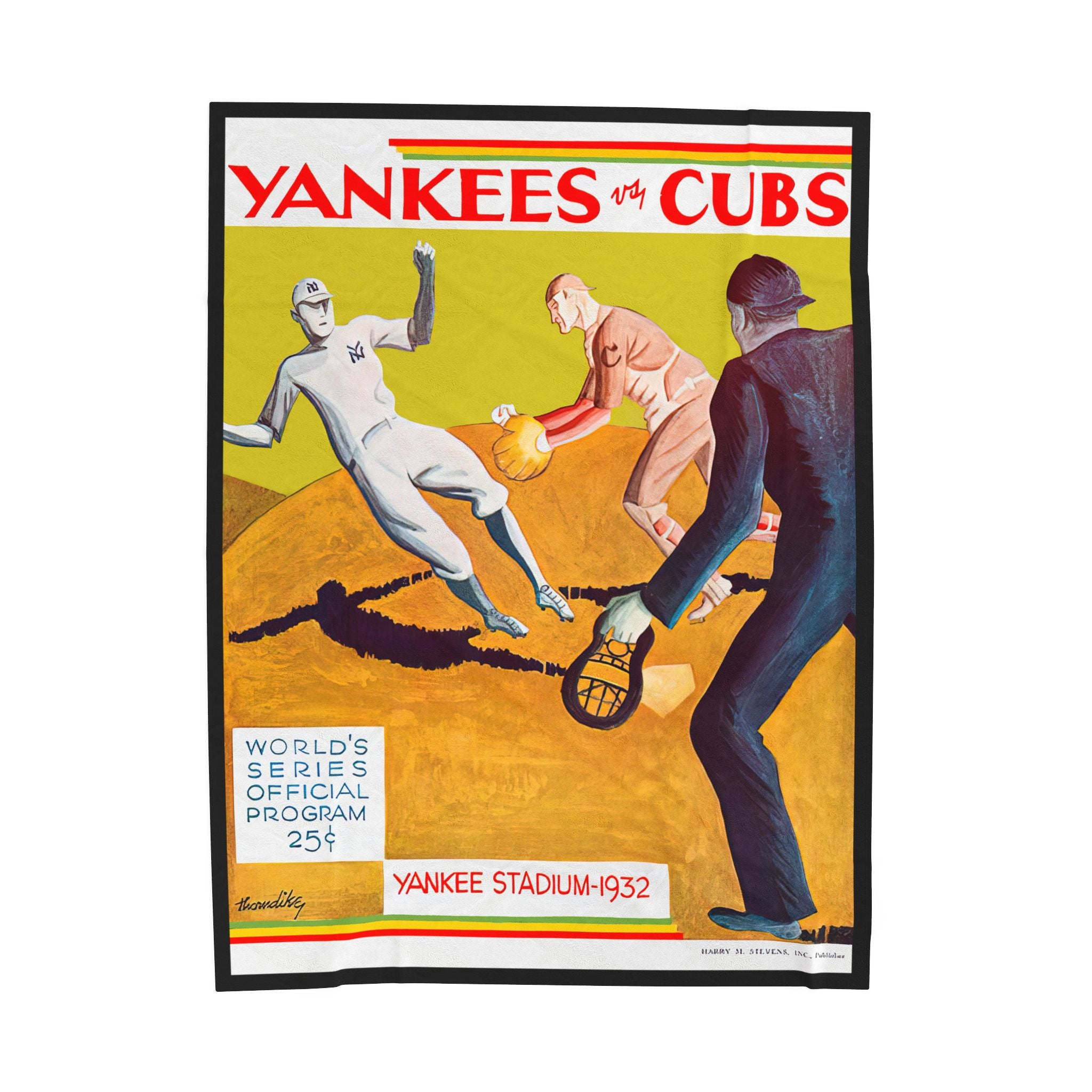 Velveteen Plush Blanket, 1932 Baseball World Series Yankees Cubs - Cozy Throw, Sports Fan Gift, Home Decor, Couch Blanket, Unique Present