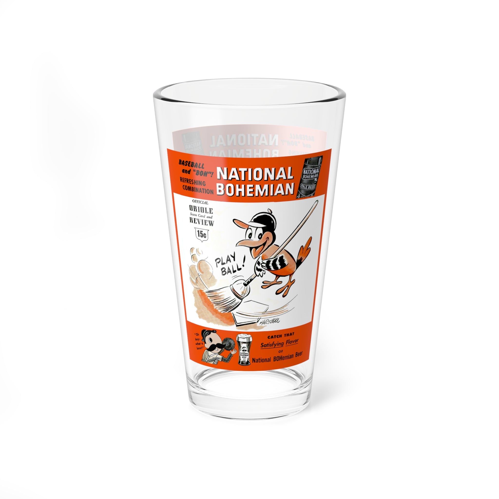Mixing Glass, 16oz - 1955 Baseball Baltimore Orioles, Home Barware Gift, Baseball Fan Decor, Vintage Sports Glass, Orioles Memorabilia