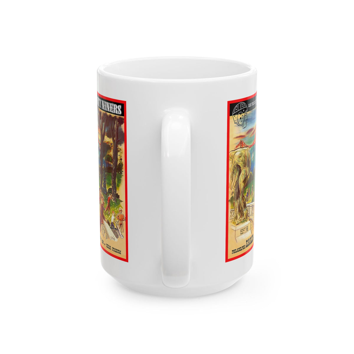 1950 San Francisco 49ers-Philadelphia Eagles Program Cover Vintage Ceramic Mug (11oz/15oz)