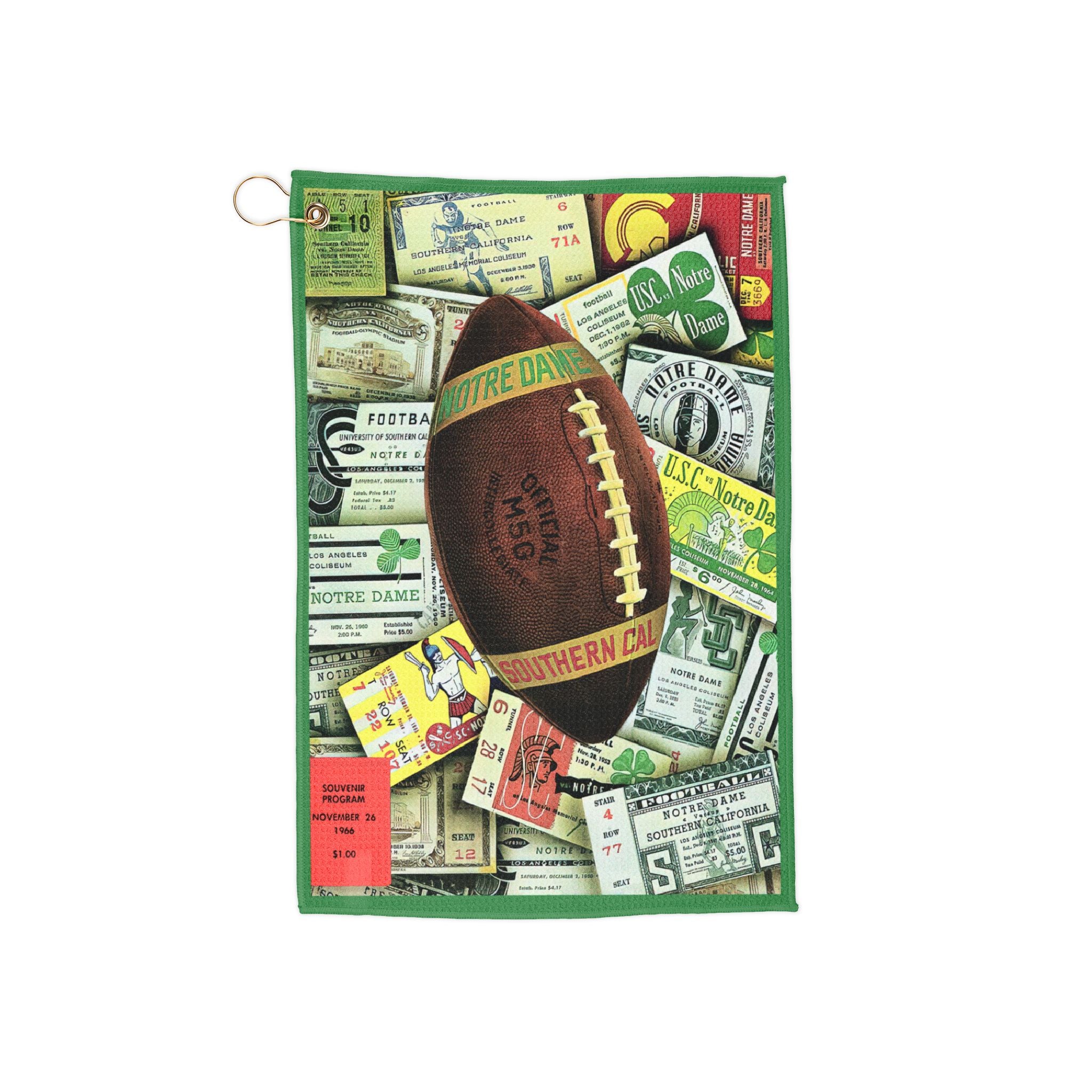 1966 Notre Dame vs USC Football Towel | Vintage Game Memorabilia