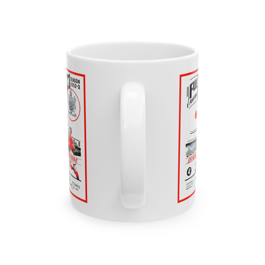 1953 Vintage Fulham Football Club - Swansea Town English Football Program Cover - Ceramic Mug, 11oz