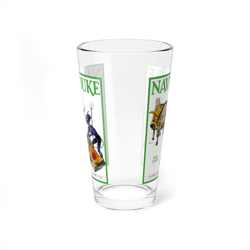 Glass Mixing Glass, 16oz - 1944 Football Duke-Navy, Vintage Sports Fan Drinkware, Retro Baseball Barware, Game Day Tumbler, Team Spirit Gift
