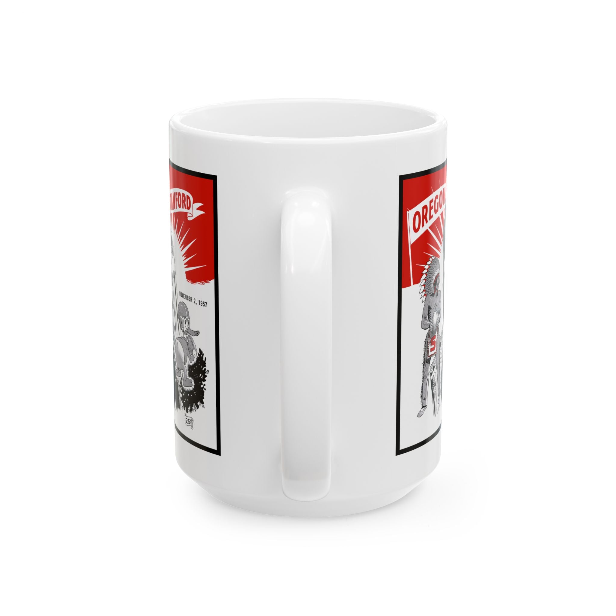 Vintage 1957 Oregon Stanford Football Ceramic Mug, Sports Fan Gift, College Football Memorabilia, Retro Coffee Cup, Football Enthusiast
