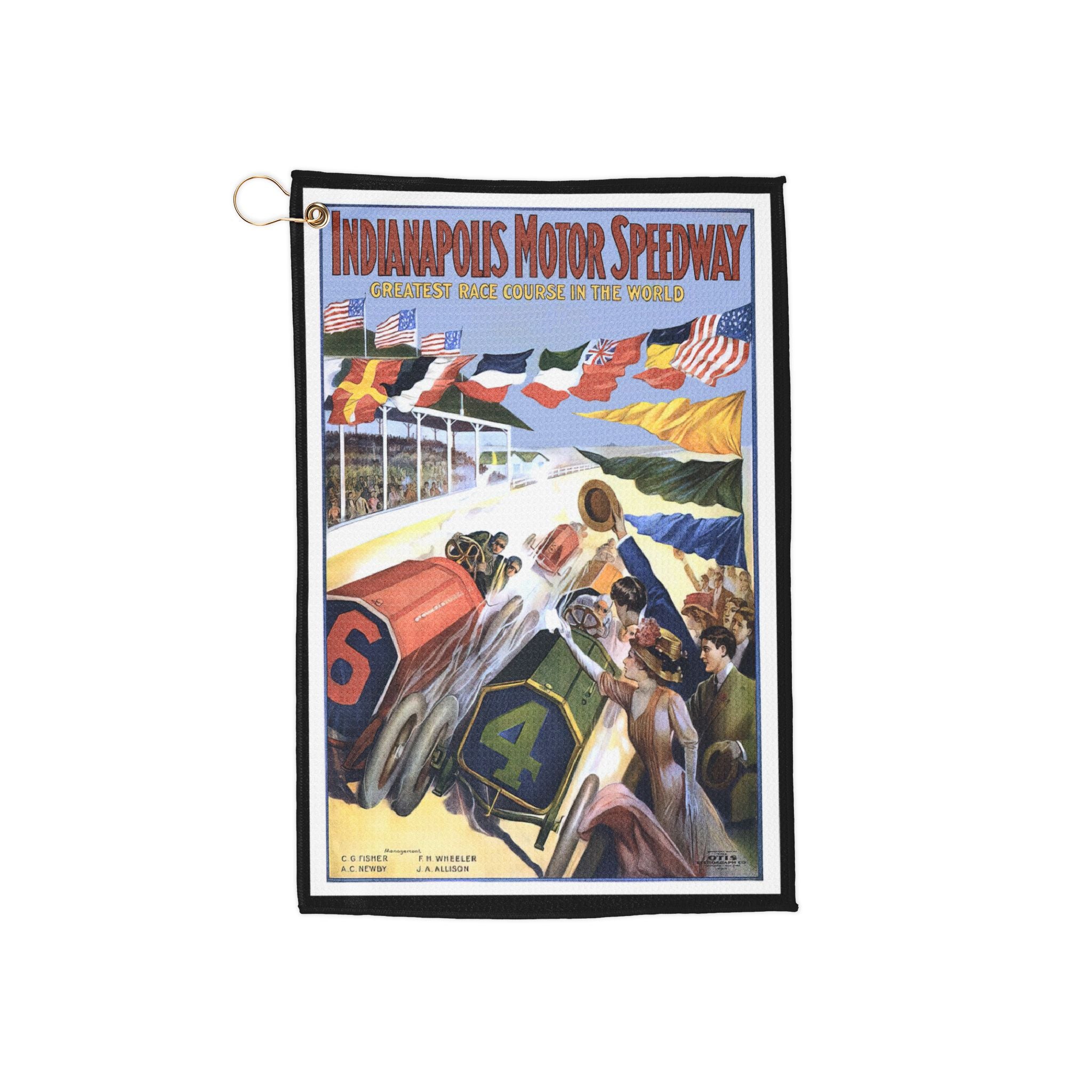Vintage 1909 Racing Indy 500 Golf Towel - Perfect for Golf Enthusiasts, Collector's Item, Sports Fan Gift, Indy 500 Memorabilia, Golf