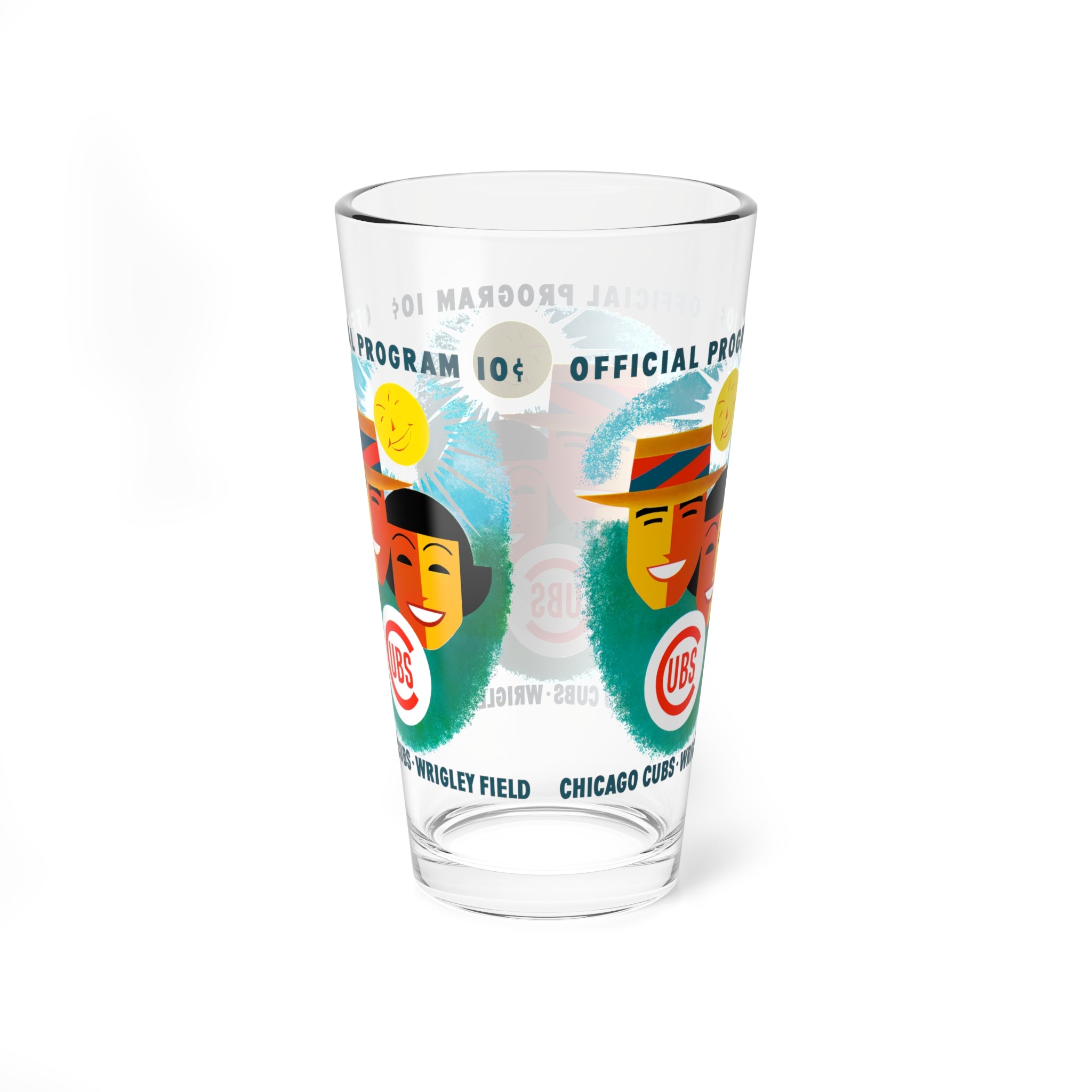 1956 Vintage Chicago Cubs Baseball Program Cover -  Pint Glass, 16oz