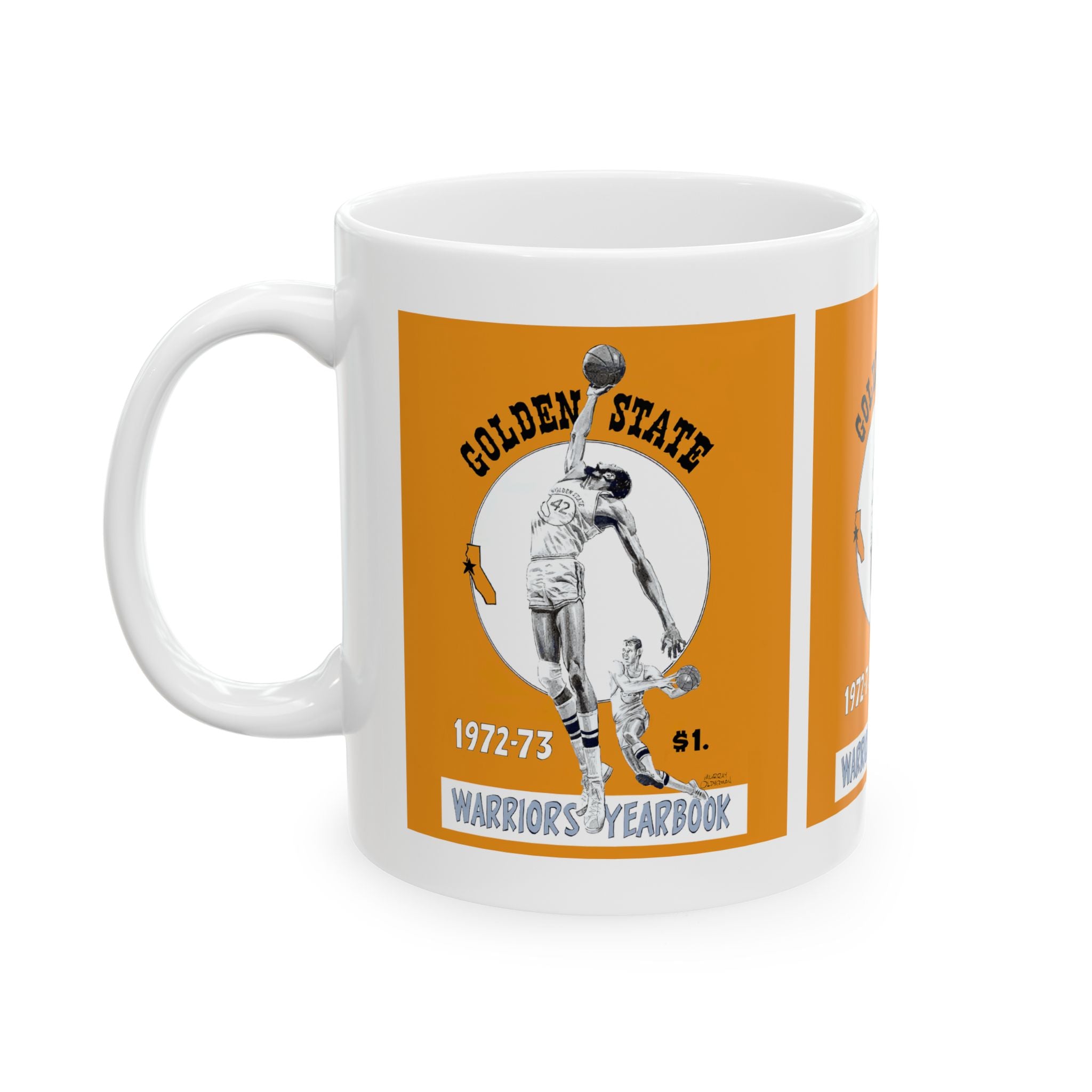 1972-1973 Vintage Golden State Warriors Program Cover - Ceramic Mug, 11oz