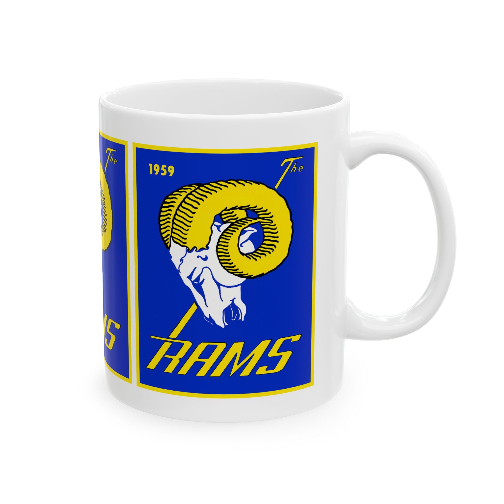 Ceramic Mug, 1959 Football Los Angeles Rams Yearbook, Vintage Rams Fan Gift, Football Memorabilia Mug, Sports Collector Cup, LA Rams Fan