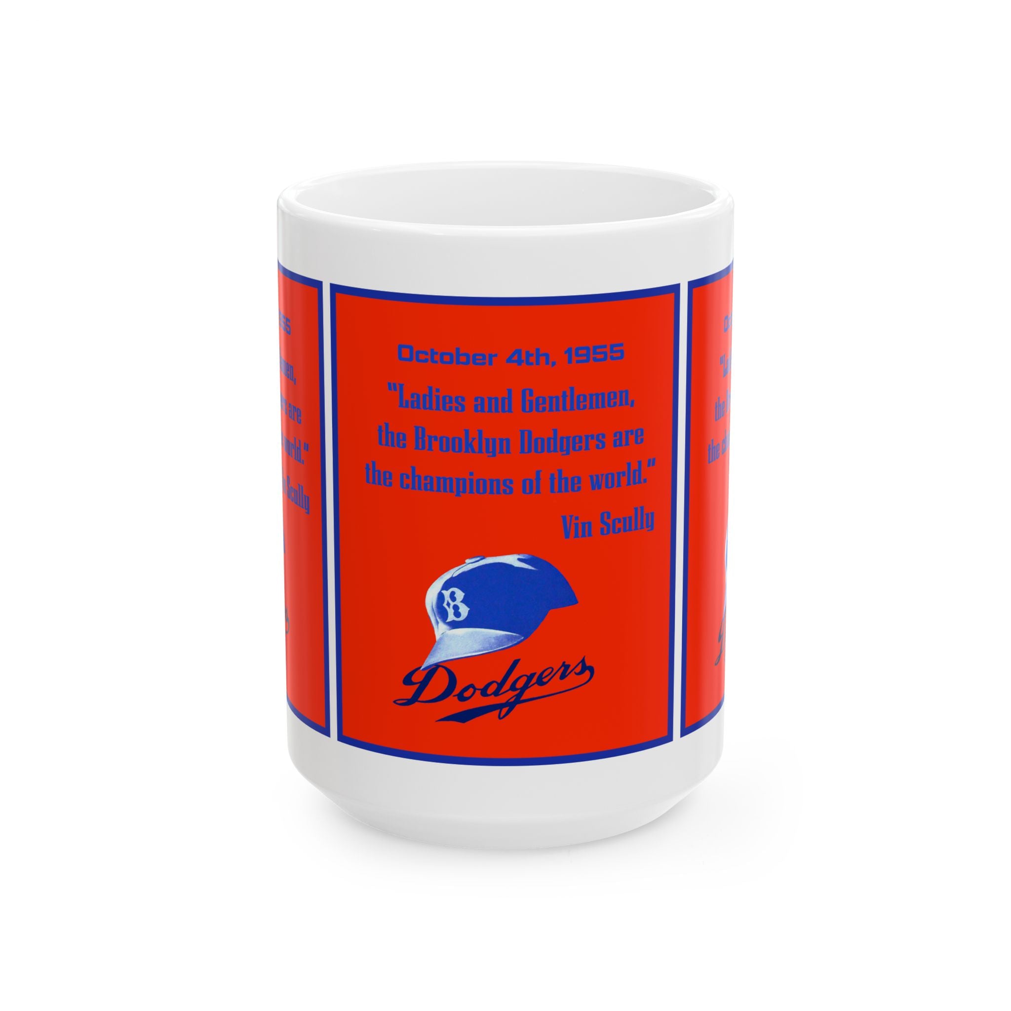 1955 Vin Scully Brooklyn Dodgers Ceramic Mug (11oz & 15oz)