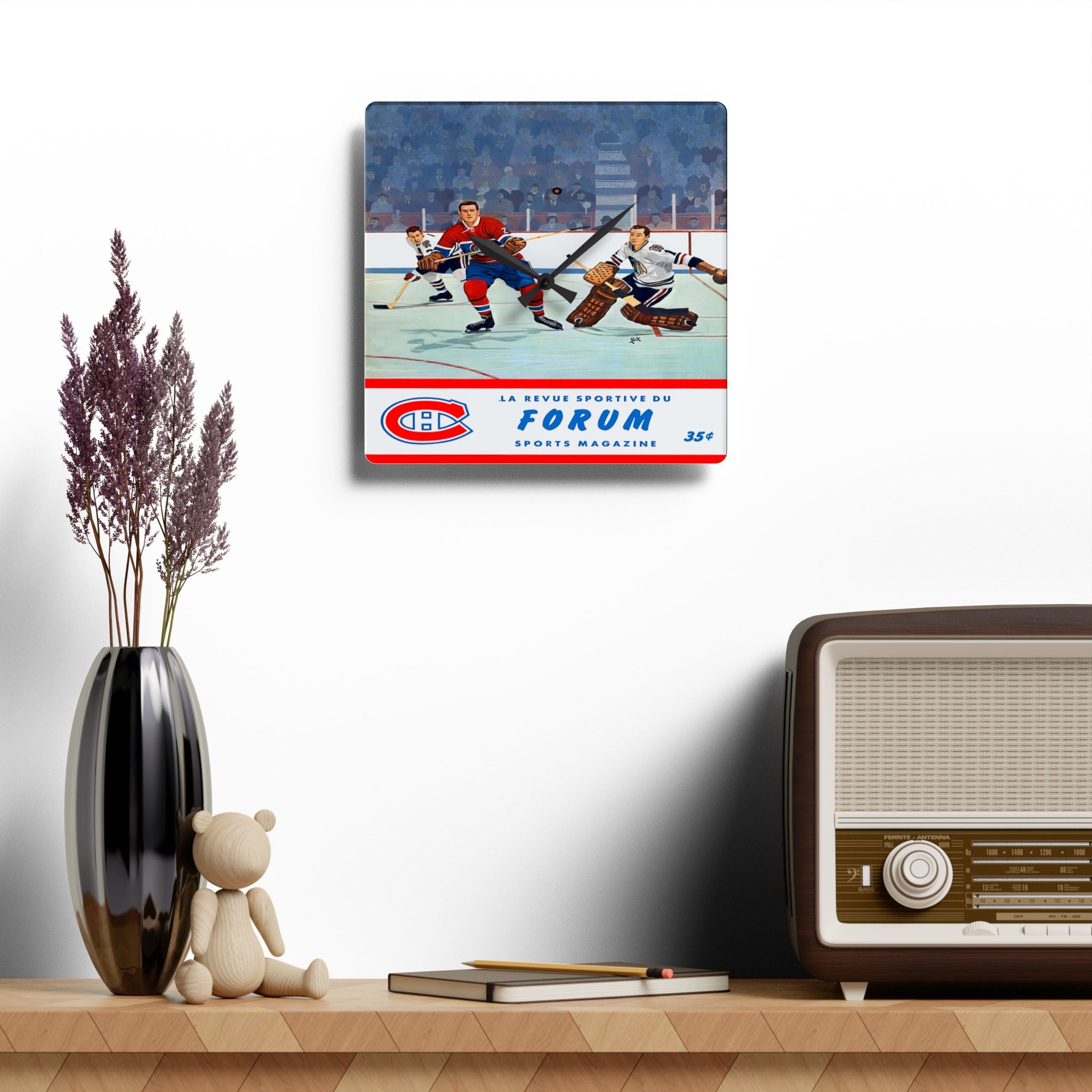 Montreal Canadiens Hockey 1962-1963 Acrylic Wall Clock, Hockey Team Decor, Sports Fan Gift, Hockey Memorabilia, Unique Wall Art, Hockey Fan