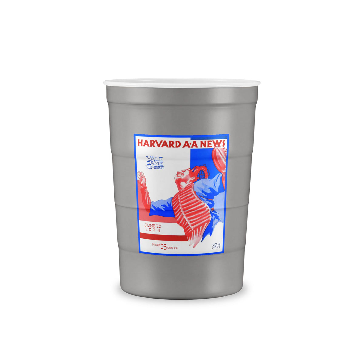 1934 Baseball Harvard - Yale Program Cover - Recyclable Steel Cup — Stainless Reusable Party Cup