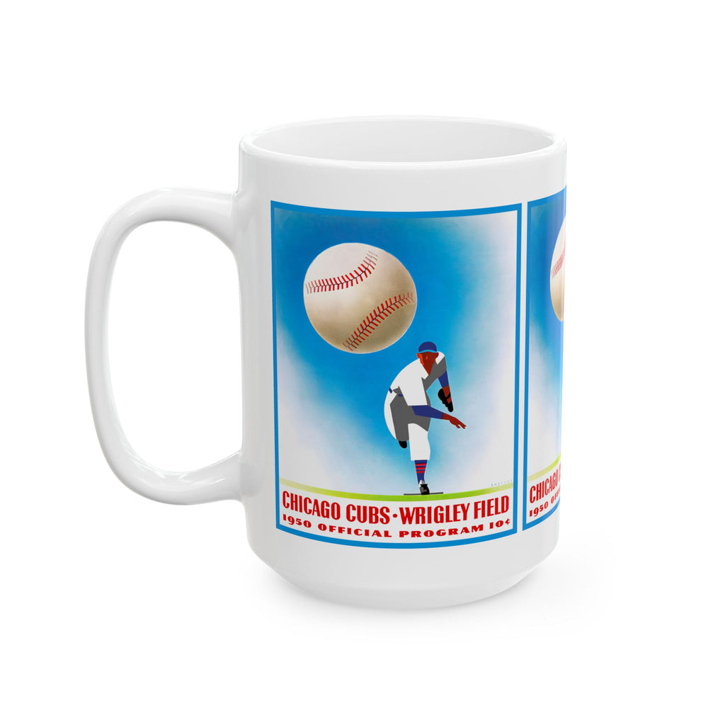 Vintage Chicago Cubs Ceramic Mug, Baseball Enthusiast Gift, Sports Fan Coffee Cup, Retro Baseball Team Memorabilia, Father's Day Present,
