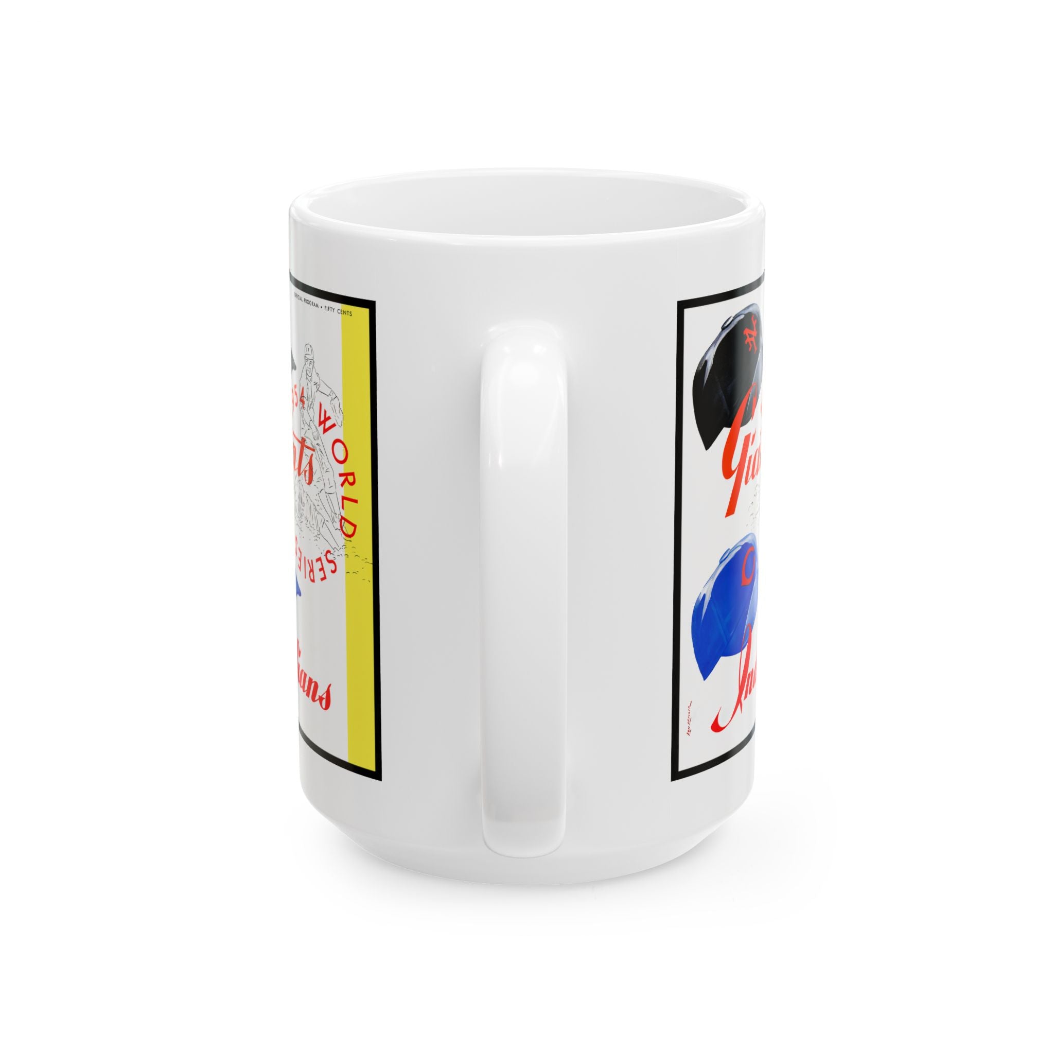 Baseball World Series Ceramic Mug, 1954 New York Giants-Cleveland, Sports Fan Gift, Collectible Cup, Vintage Baseball Memorabilia, Coffee