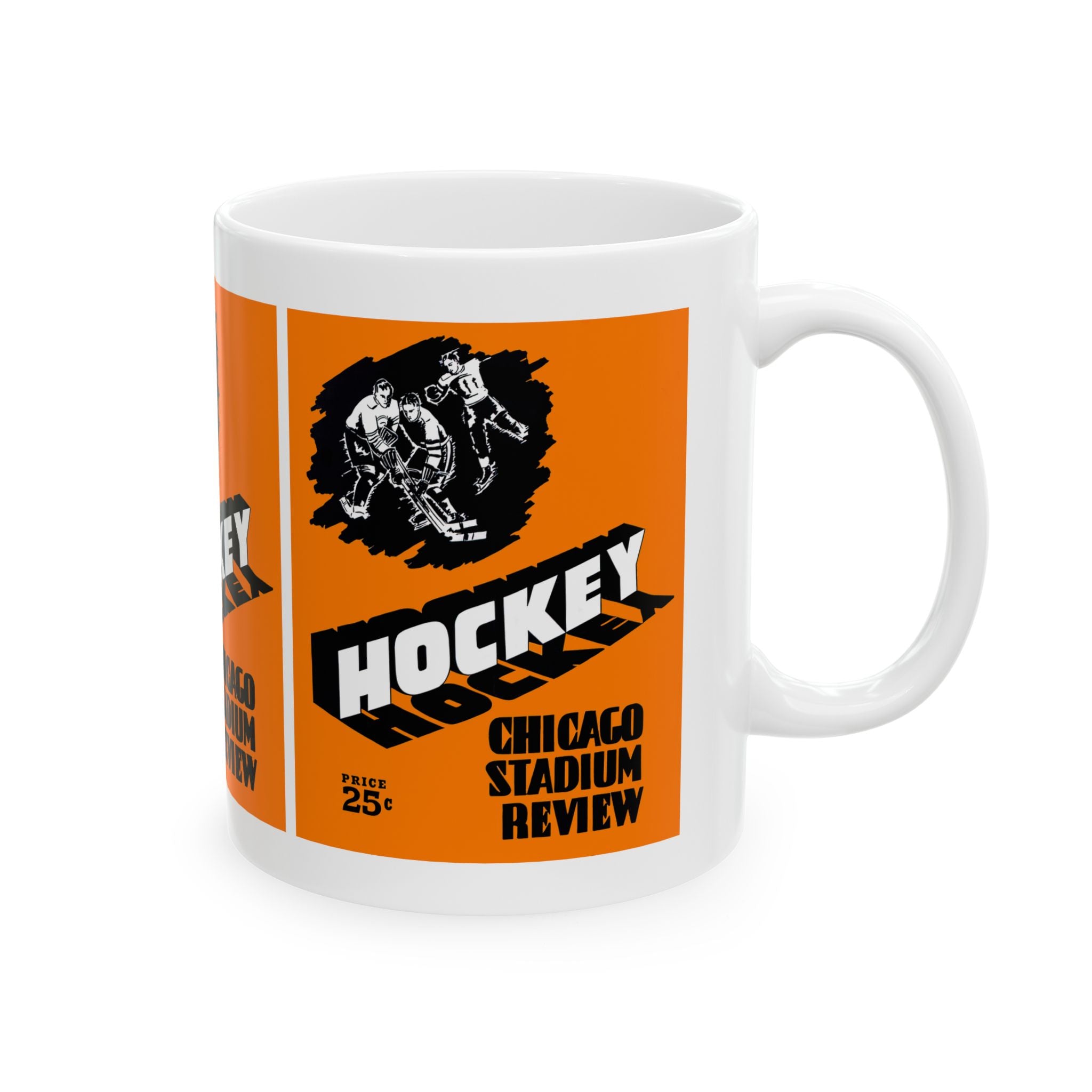 Vintage Chicago Blackhawks Hockey Program Ceramic Mug, 11oz, 15oz - Sports Fan Gift, Hockey Memorabilia, Hockey Collector Item, Hockey Lover