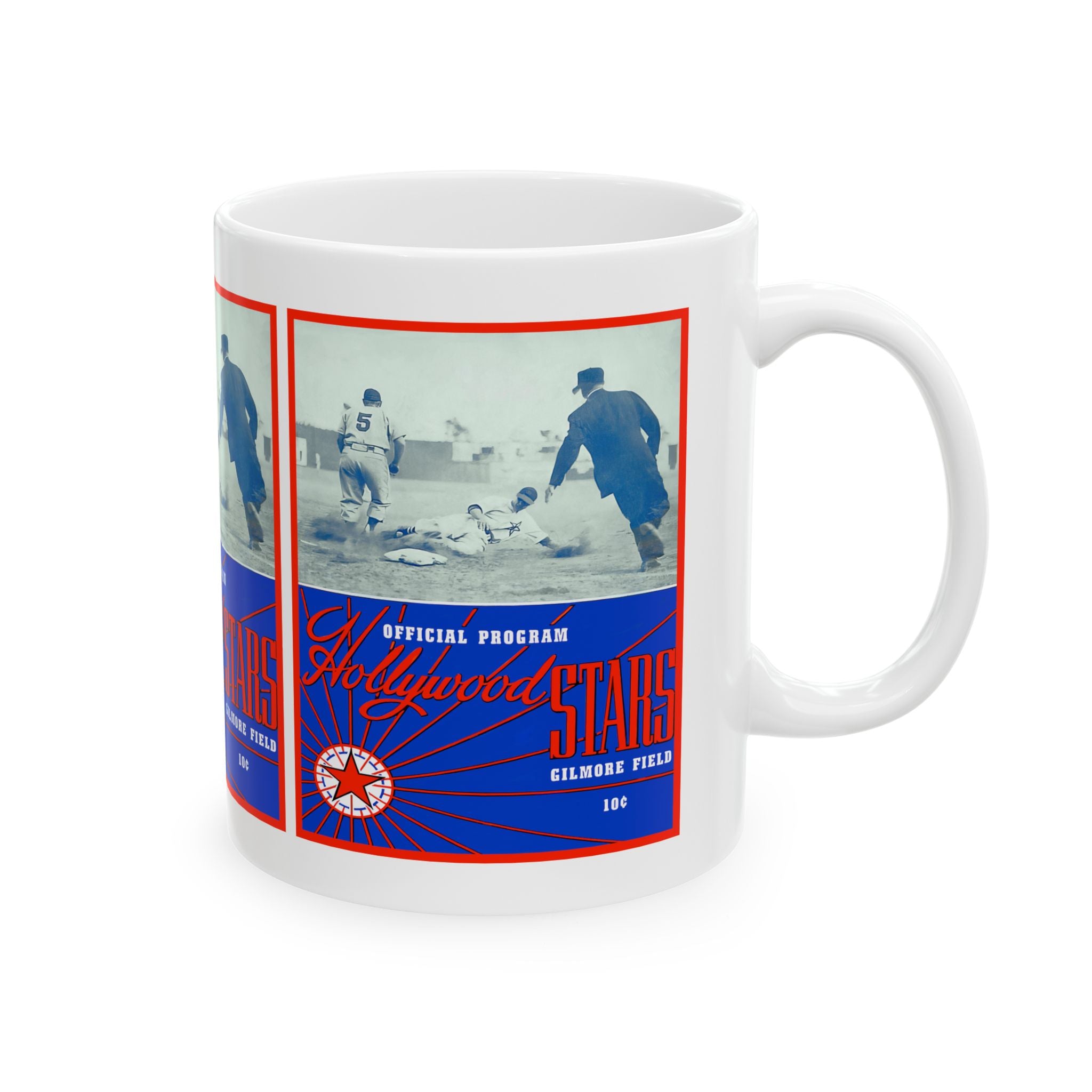 Vintage 1947 Baseball Hollywood Stars-Pacific Coast League Ceramic Mug, Retro Sports Fan Gift, Coffee Cup, Tea Mug, Office Desk Decoration,