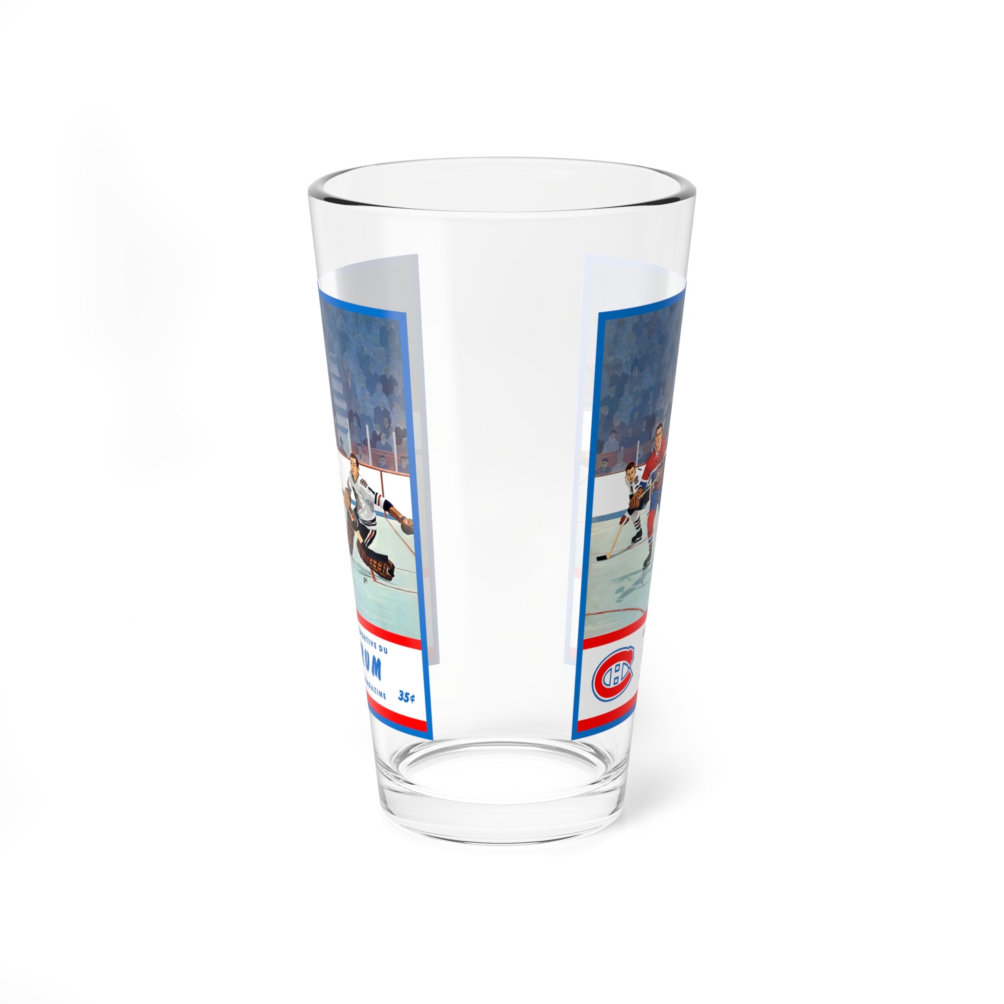 Mixing Glass, Vintage Canadiens Hockey Fan Gift, Whiskey Glass, Cocktail Glass, Barware, Montreal Hockey Decor
