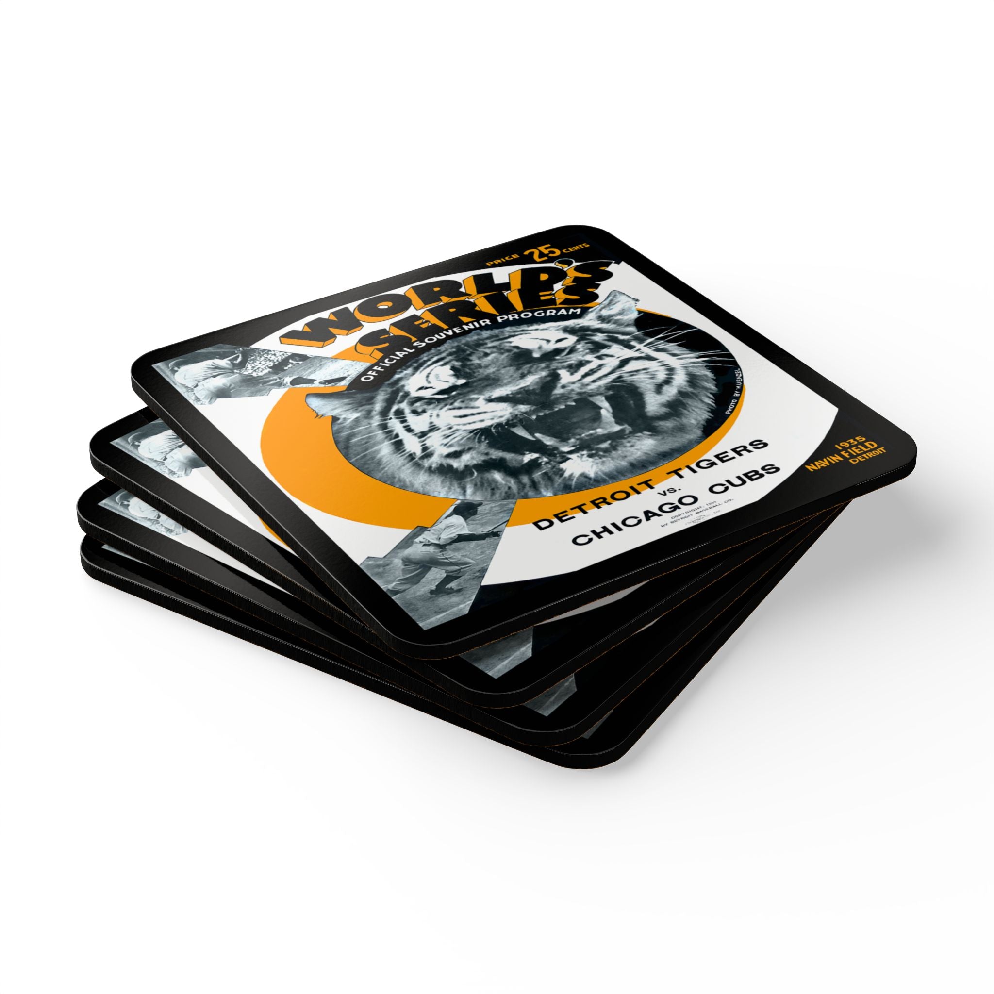 Baseball 1935 World Series Coaster Tigers Cubs Memorabilia, Sports Coaster, Sports Fan Gift, Baseball Collectibles, Kitchen Decor