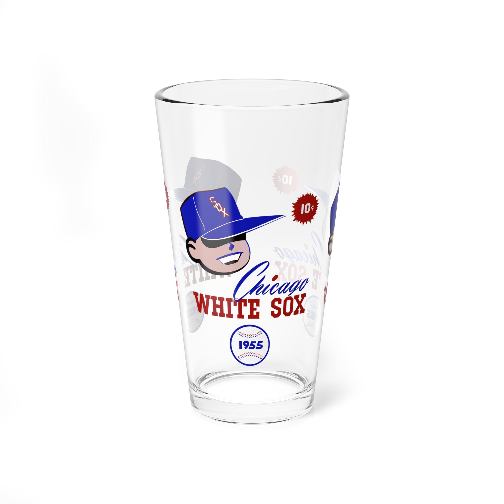 1955 White Sox Baseball Scorecard Cover -  Pint Glass, 16oz