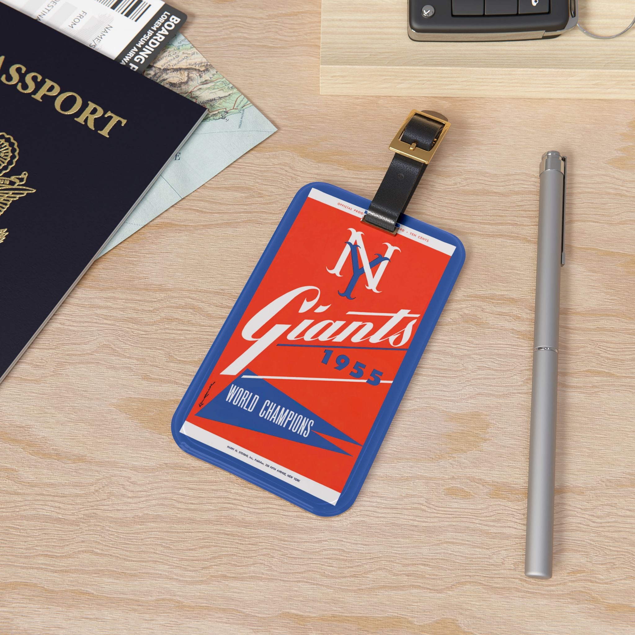 1955 New York Giants Baseball Luggage Tag | Vintage Sports Travel ID