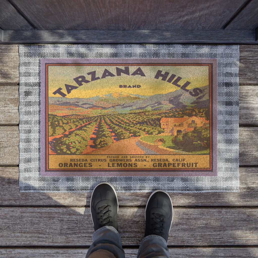 1950's Vintage Produce Label - Tarzana Hills - Doormat