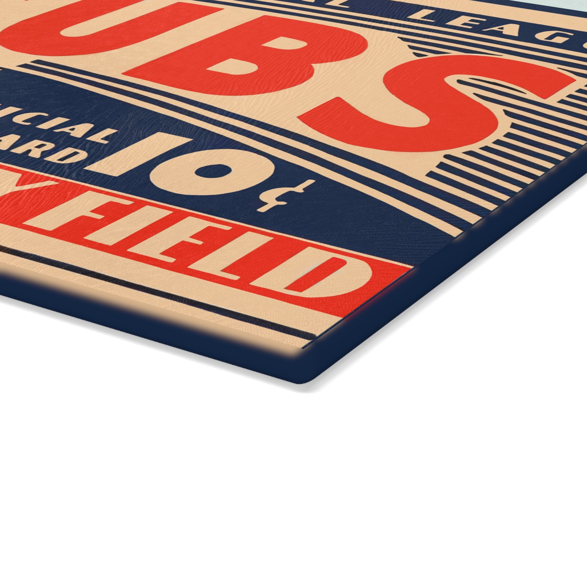 Vintage 1933 Cubs Baseball Glass Cutting Board - Perfect for Sports Fans, Kitchen Decor, Father's Day Gift, Baseball Memorabilia, Unique