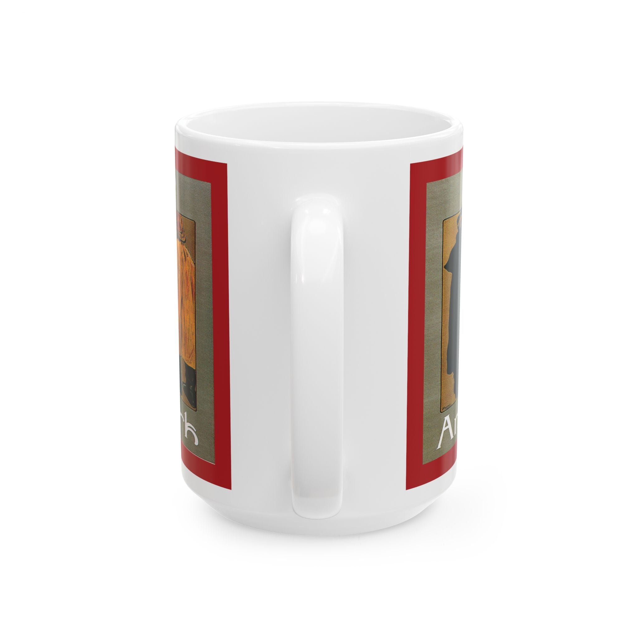 Vintage Red Star Line Poster Ceramic Mug, Antwerpen to New York, 11oz 15oz Cup Gift Souvenir Home Decor Kitchenware, Traveler Wanderlust