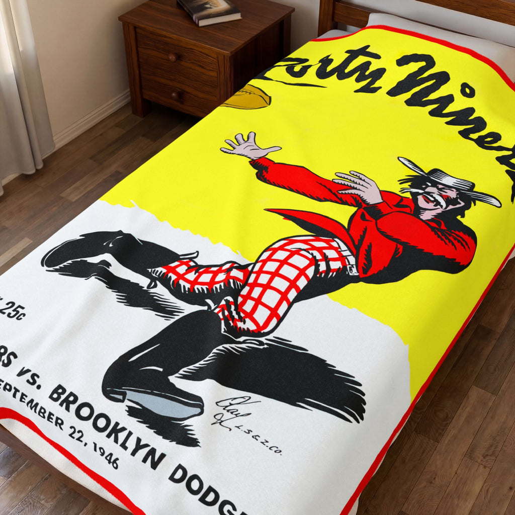 1946 Vintage San Francisco 49ers Football Program Velveteen Plush Blanket
