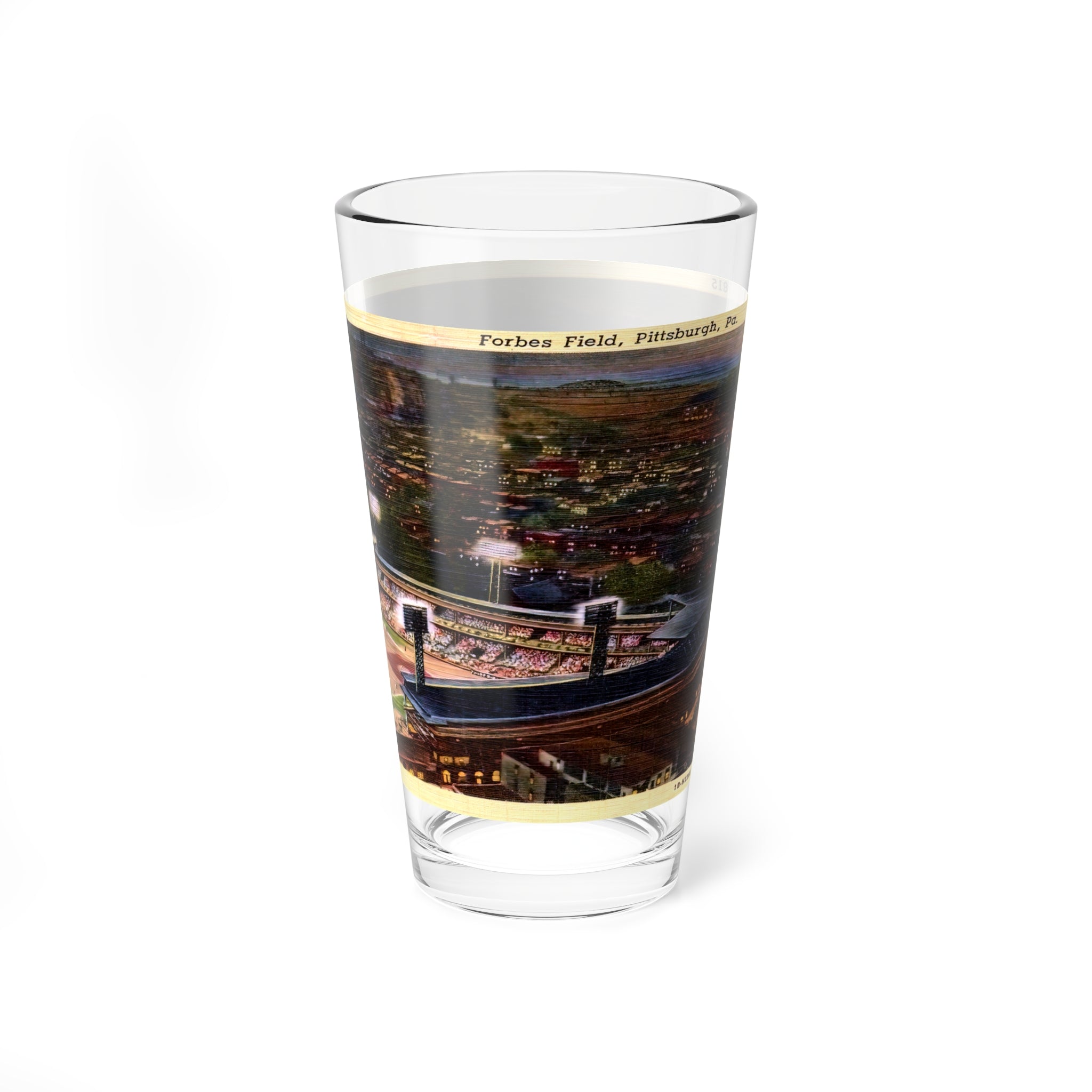 Mixing Glass, Pittsburgh Baseball Forbes Field Postcard, 16oz, Sports Fan Gift, Baseball Lover Gift, Baseball Stadium Decor, Barware