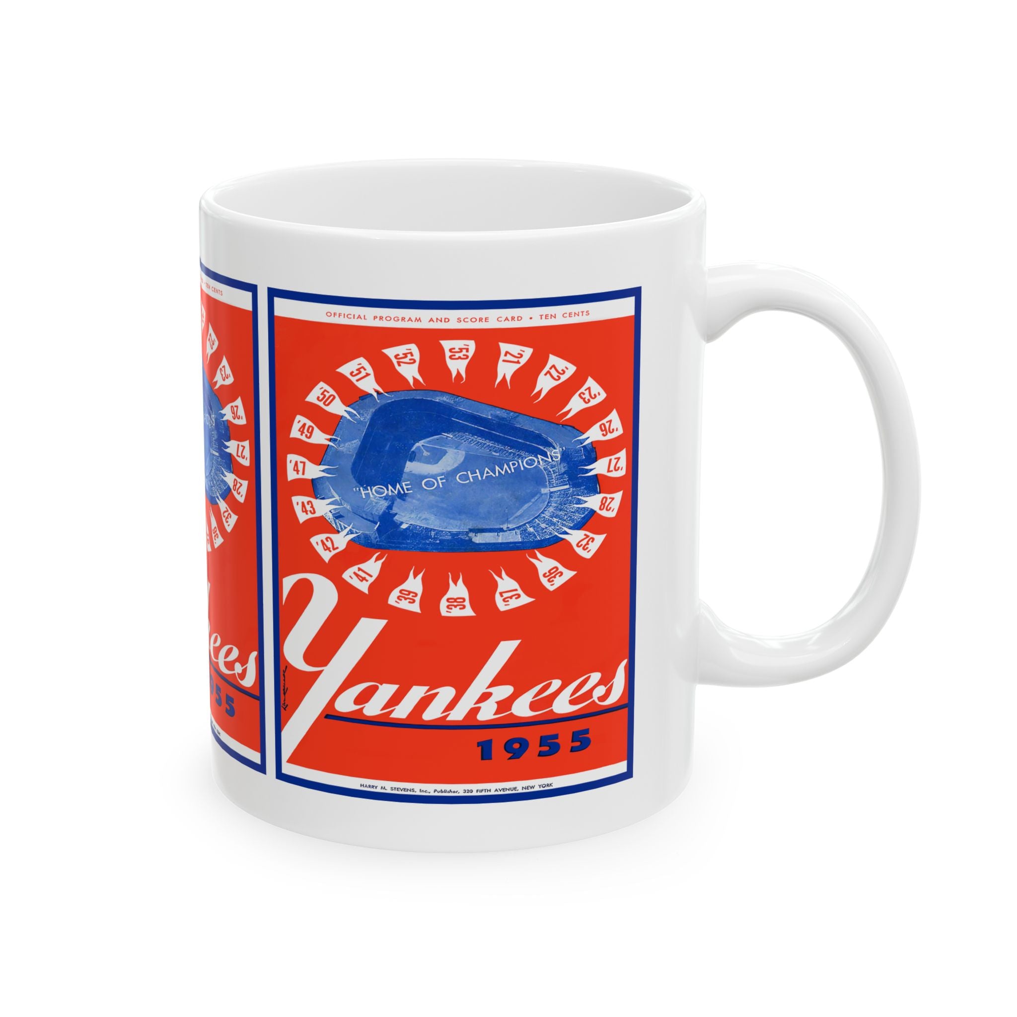 Vintage 1955 Baseball New York Yankees Yearbook Ceramic Mug, Sports Memorabilia Cup, Baseball Fan Gift, Collectible Sports Drinkware,