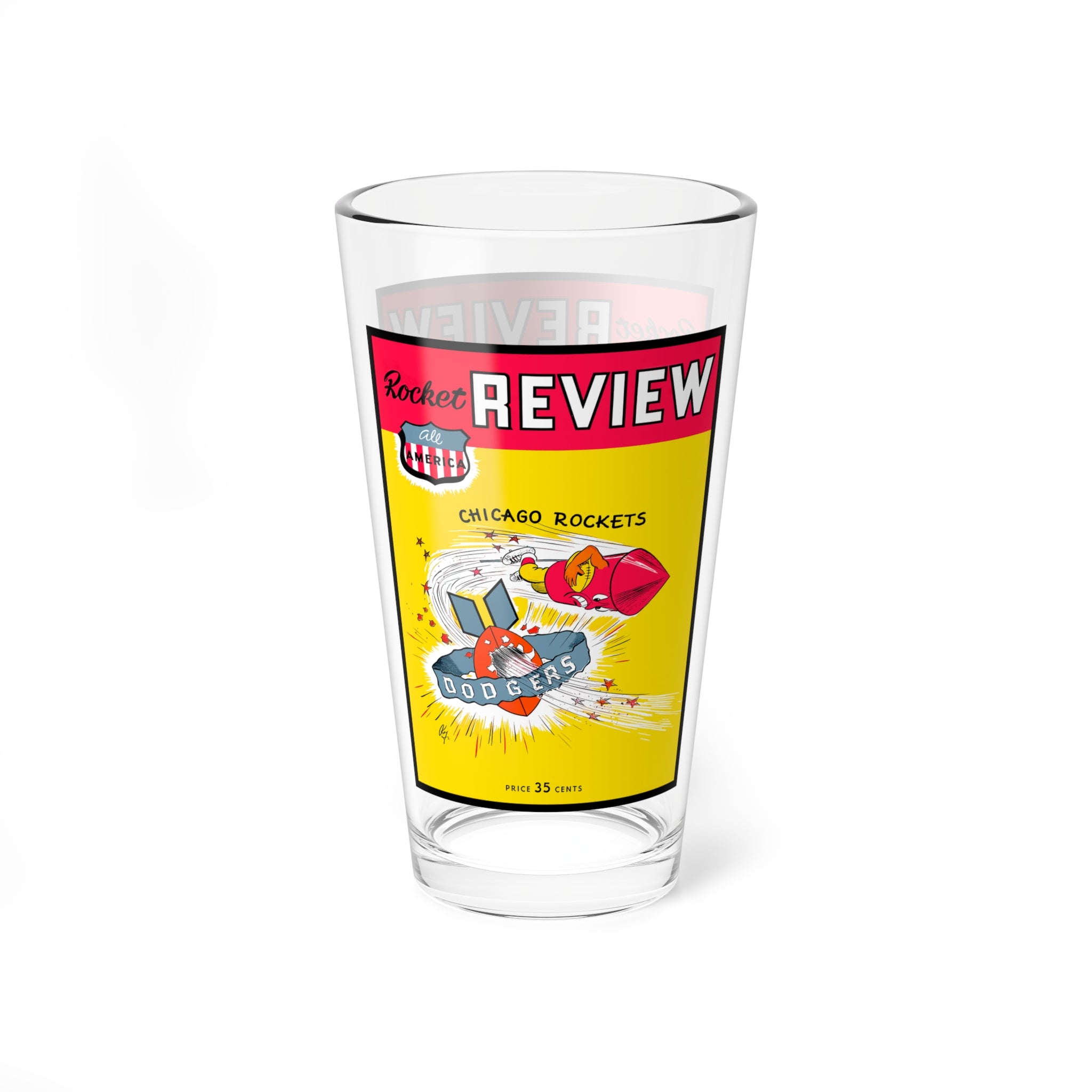 1948 Football Brooklyn Dodgers Chicago Rockets Mixing Glass | 16oz Cocktail Barware
