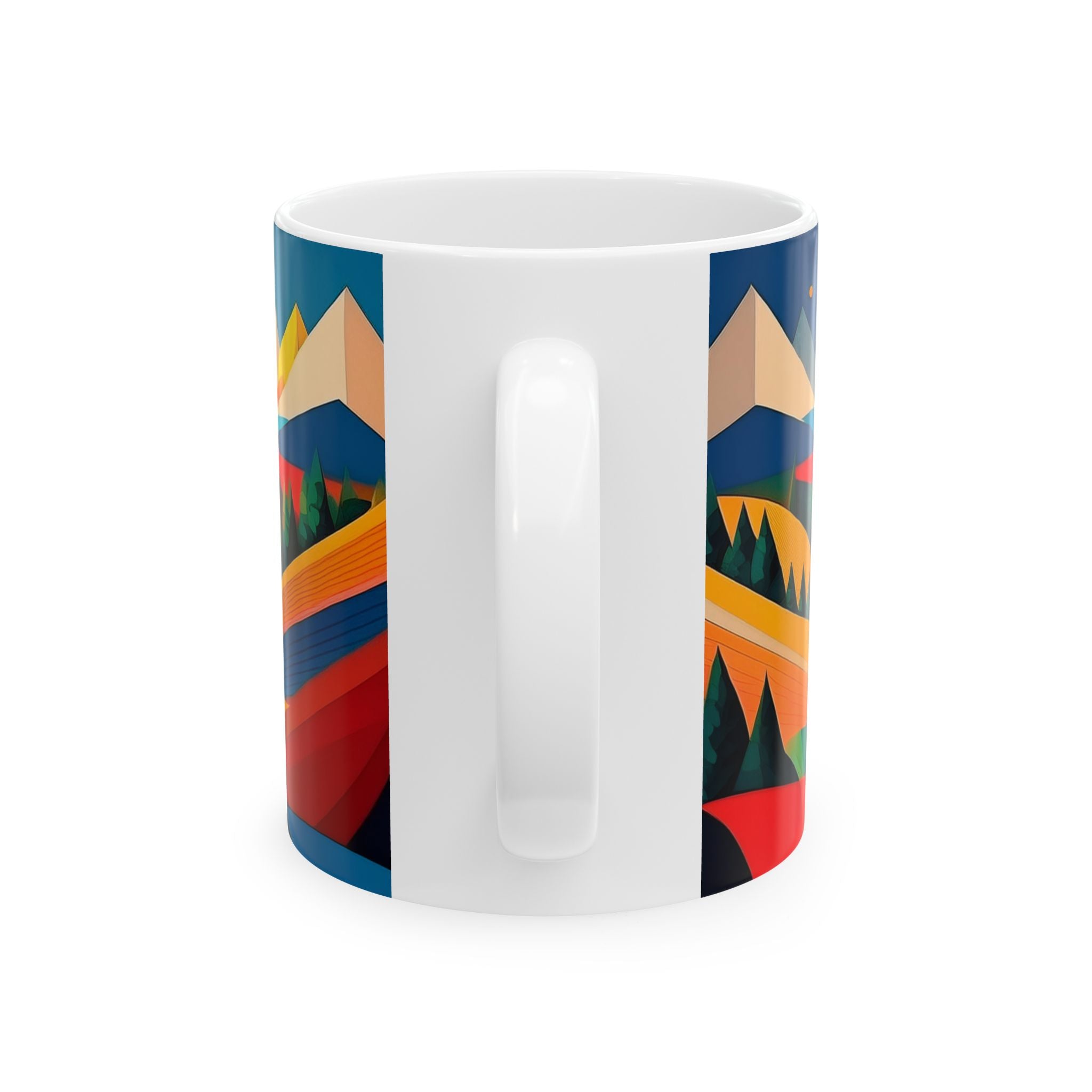 Vintage WPA/Bauhaus Style - Lake - Ceramic Mug, 11oz