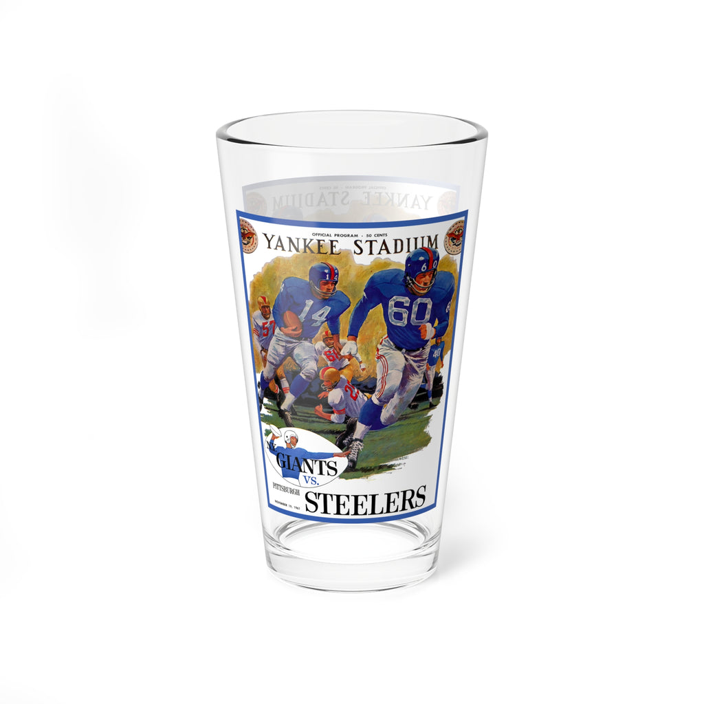 1961 Football Vintage Poster Mixing Glass — Giants vs. Steelers 16oz